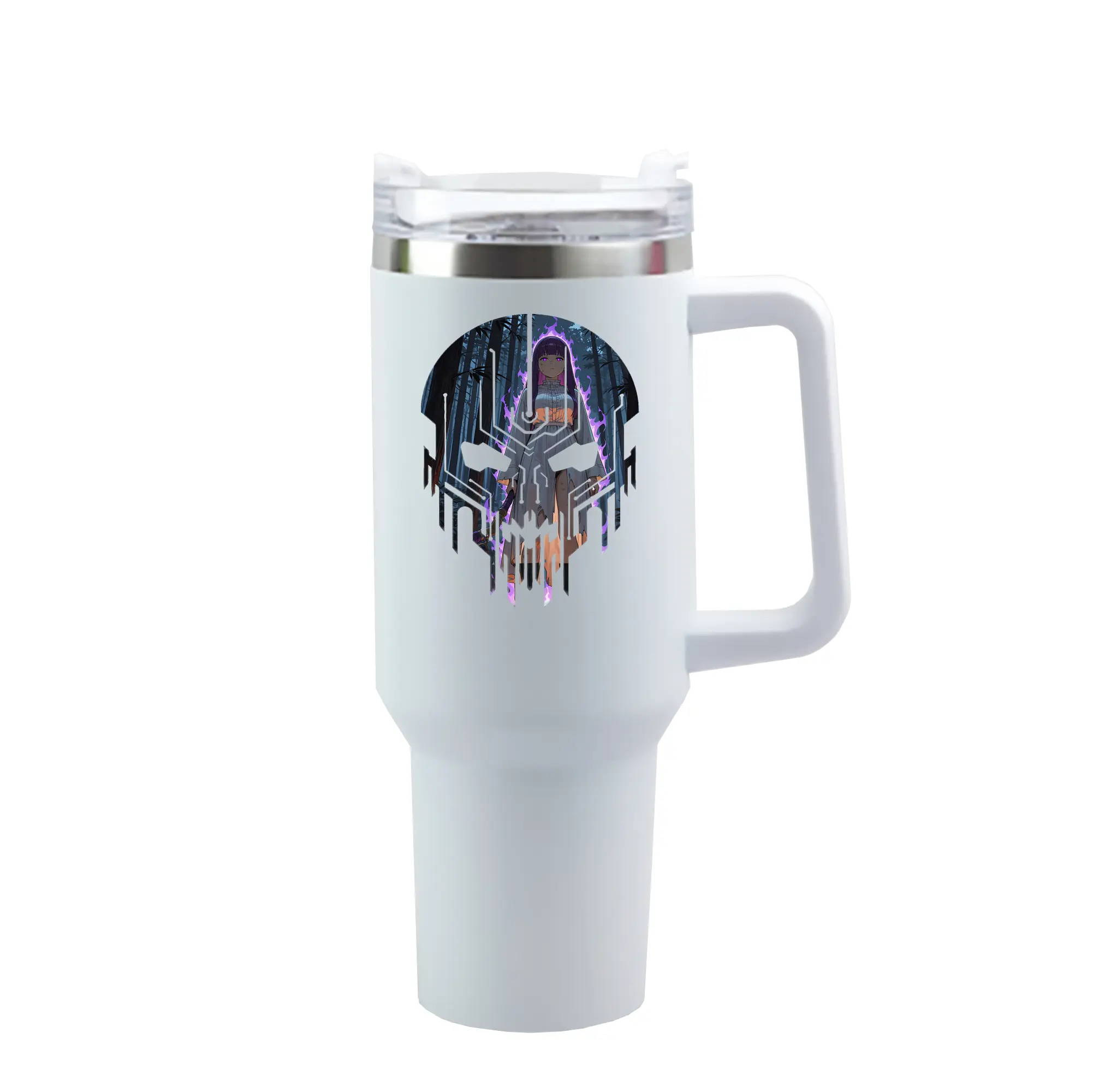 葬送のフリーレン（Frieren） グッズ,フェルン（Fern） - 1200mL 車用タンブラー ・ クリスタルステッカー ・ 304ステンレス 内側 ・ 201ステンレス 外側 ・ 保温 保冷 ・ ハンドル＆ストロー付き ・ 通勤 ドライブ アウトドア用