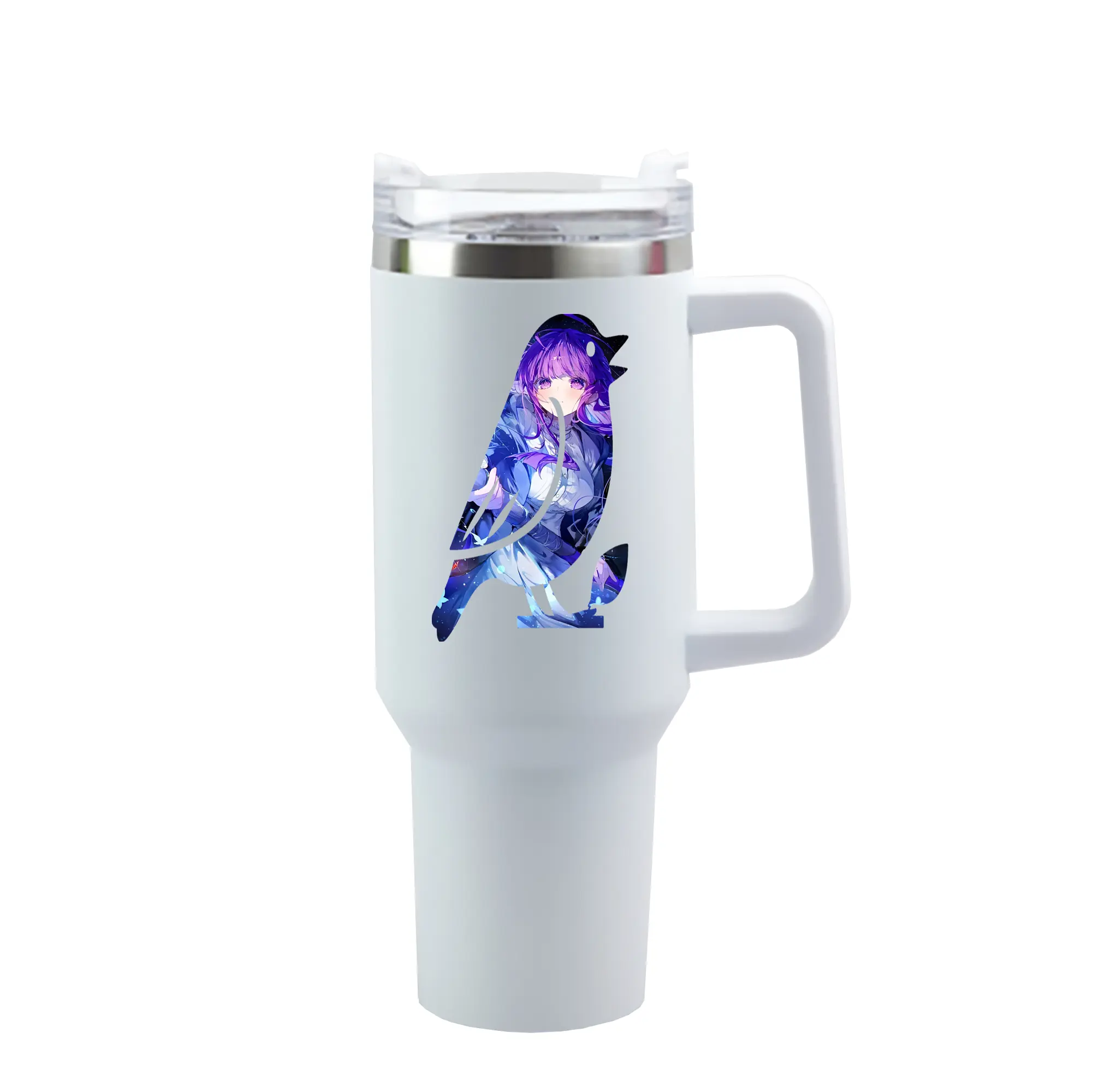 葬送のフリーレン（Frieren） グッズ,フェルン（Fern） - 1200mL 車用タンブラー ・ クリスタルステッカー ・ 304ステンレス 内側 ・ 201ステンレス 外側 ・ 保温 保冷 ・ ハンドル＆ストロー付き ・ 通勤 ドライブ アウトドア用