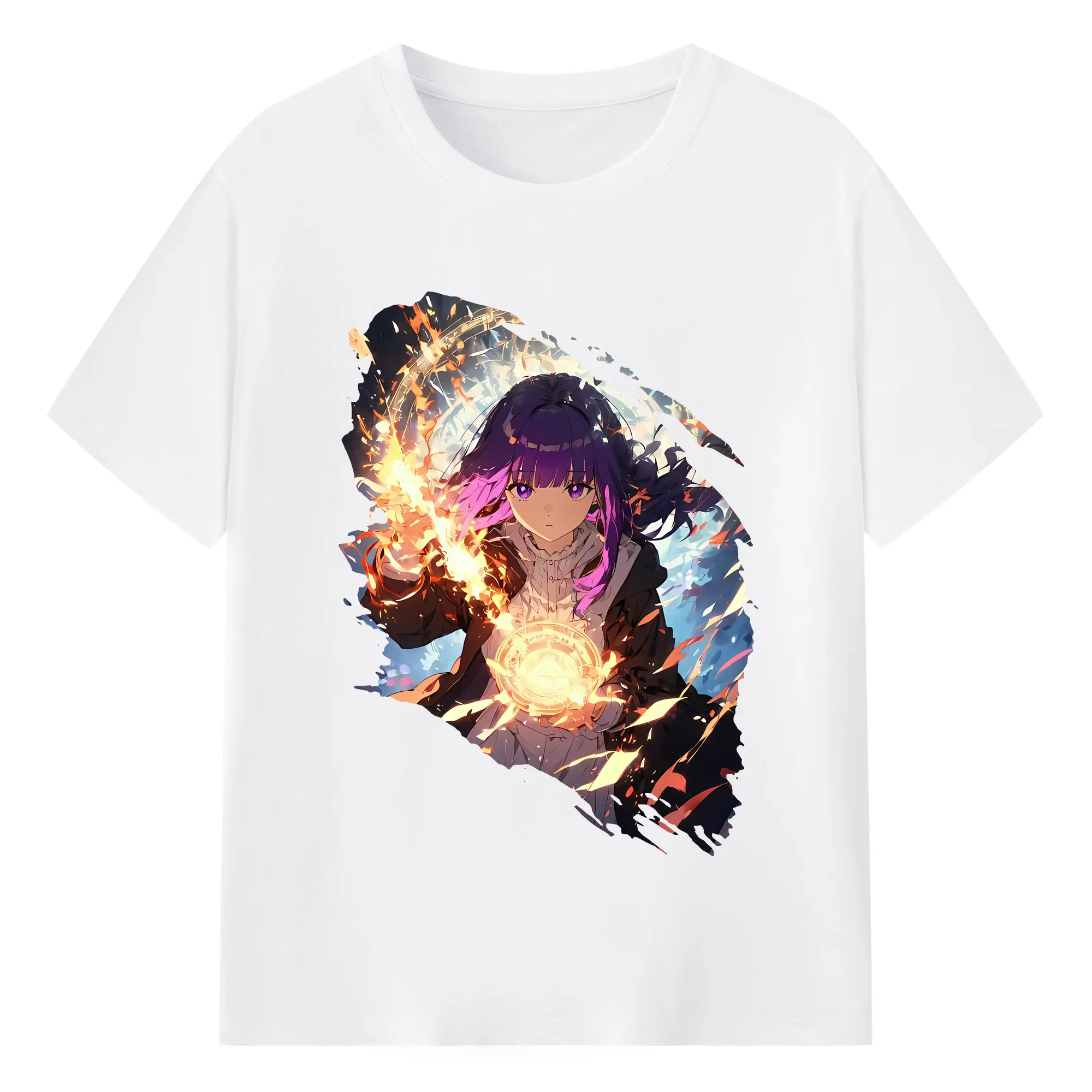 葬送のフリーレン（Frieren） グッズ,フェルン（Fern） - 綿100％ 半袖Tシャツ ・ フロントプリント ・ 快適 通気性 ・ 日常使い 散歩 スポーツ用