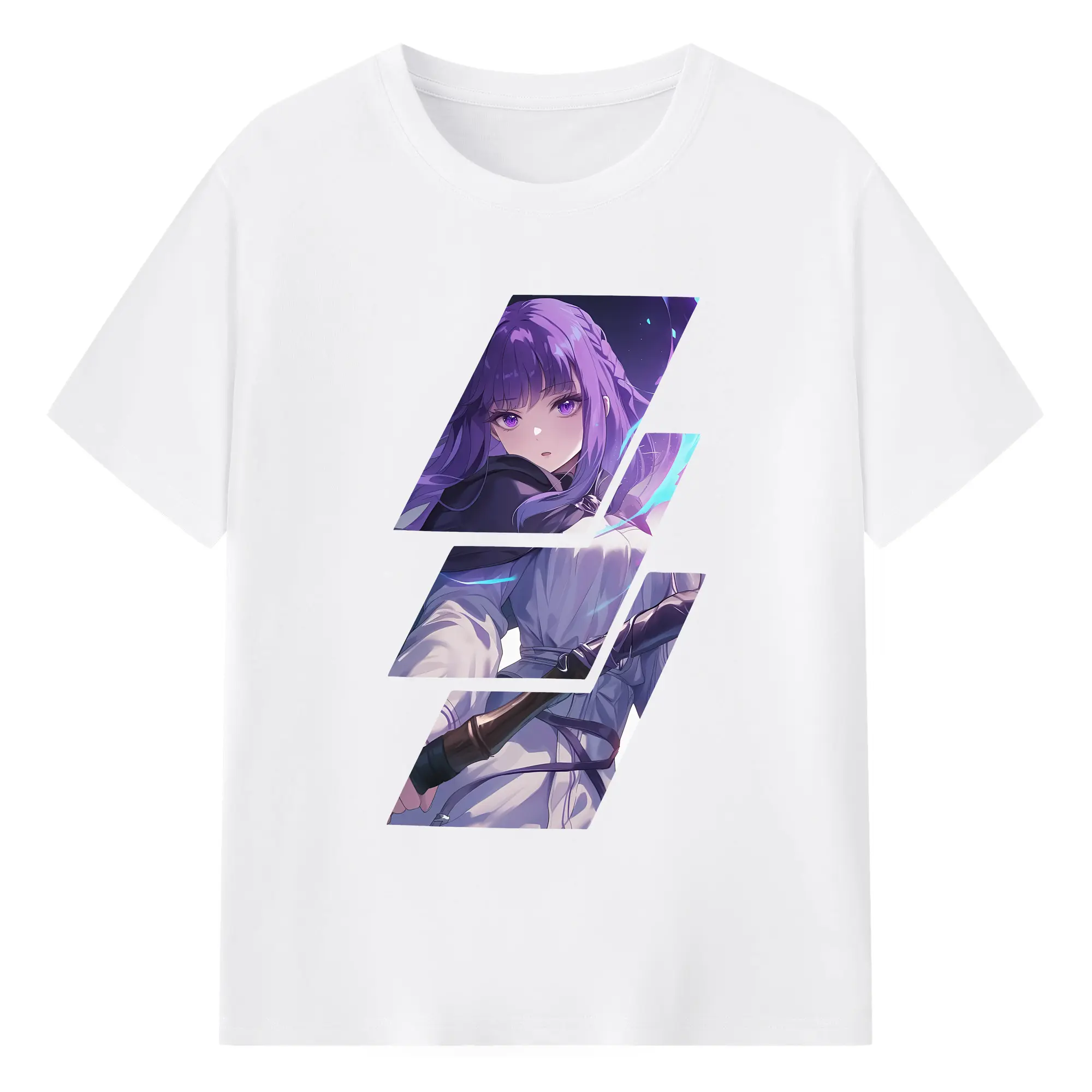 葬送のフリーレン（Frieren） グッズ,フェルン（Fern） - 綿100％ 半袖Tシャツ ・ フロントプリント ・ 快適 通気性 ・ 日常使い 散歩 スポーツ用