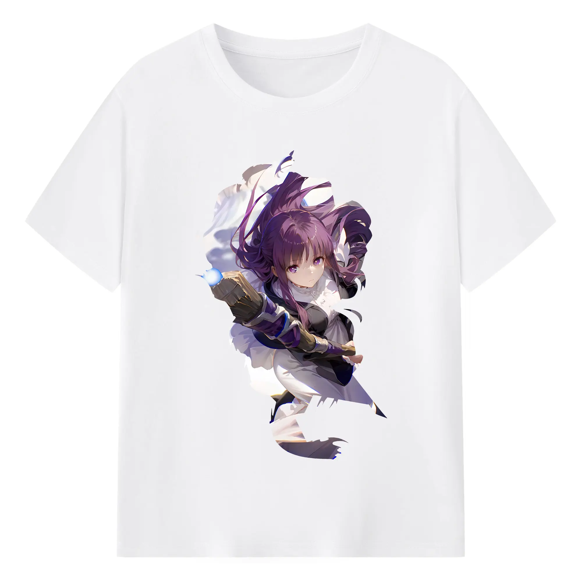 葬送のフリーレン（Frieren） グッズ,フェルン（Fern） - 綿100％ 半袖Tシャツ ・ フロントプリント ・ 快適 通気性 ・ 日常使い 散歩 スポーツ用