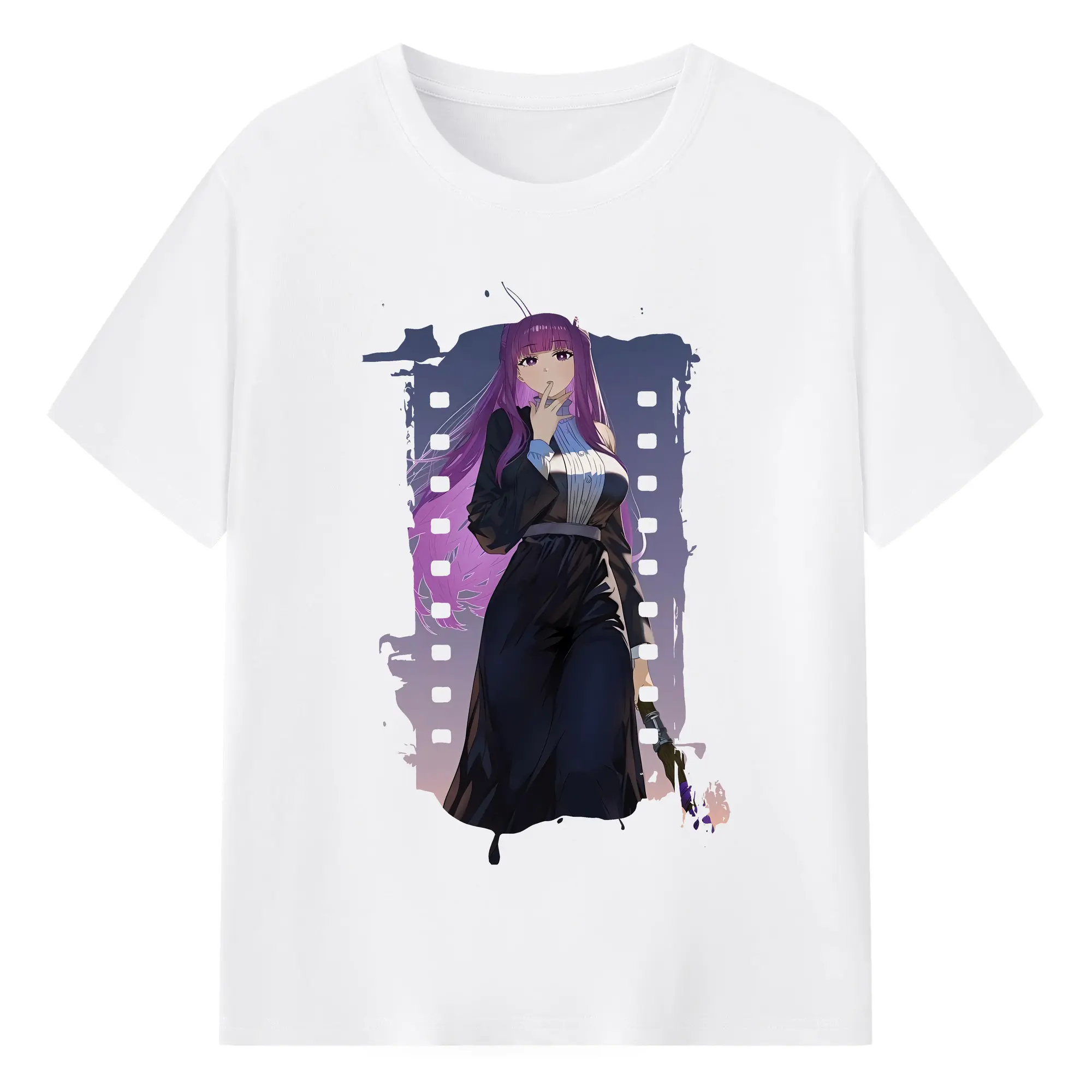 葬送のフリーレン（Frieren） グッズ,フェルン（Fern） - 綿100％ 半袖Tシャツ ・ フロントプリント ・ 快適 通気性 ・ 日常使い 散歩 スポーツ用