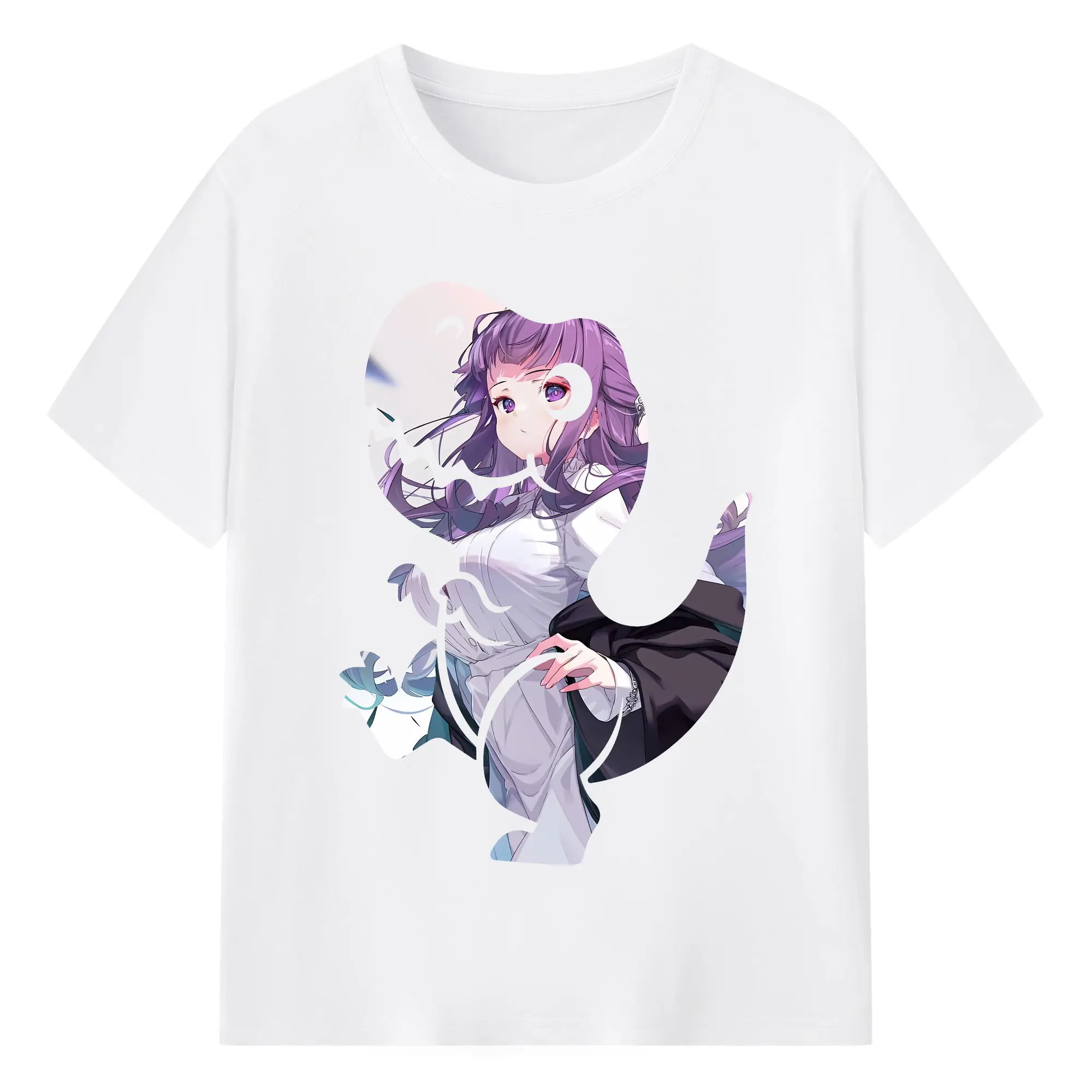 葬送のフリーレン（Frieren） グッズ,フェルン（Fern） - 綿100％ 半袖Tシャツ ・ フロントプリント ・ 快適 通気性 ・ 日常使い 散歩 スポーツ用