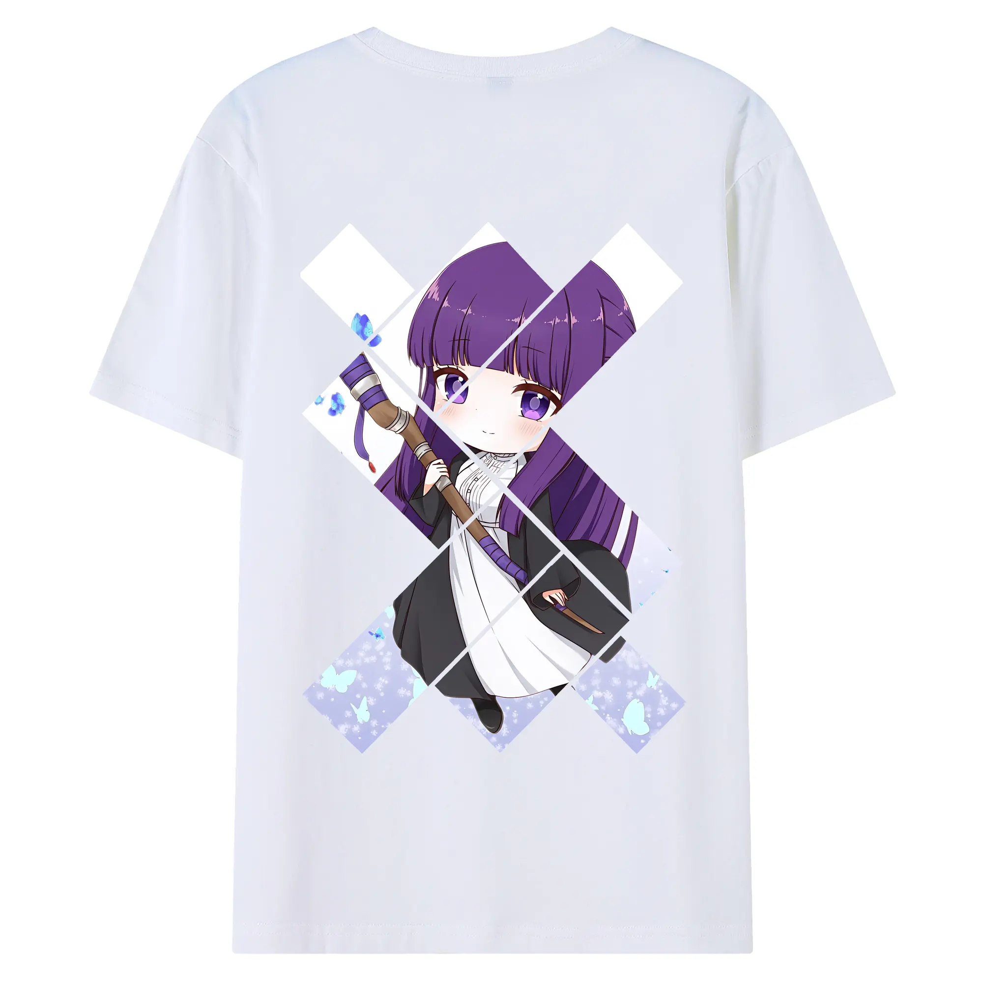 葬送のフリーレン（Frieren） グッズ,フェルン（Fern） - 綿100％ 半袖Tシャツ ・ バックプリント ・ 快適 通気性 ・ 日常使い 散歩 スポーツ用