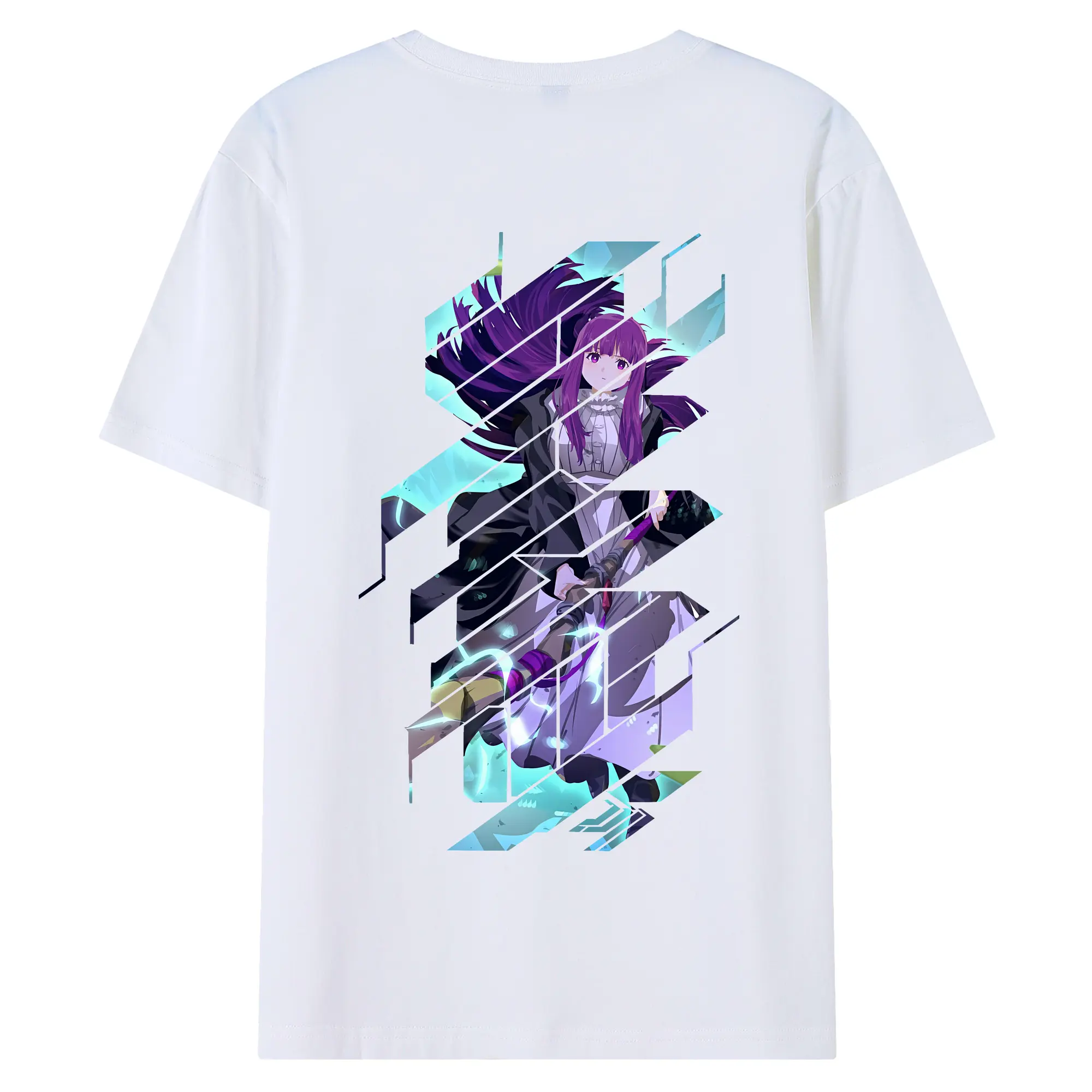 葬送のフリーレン（Frieren） グッズ,フェルン（Fern） - 綿100％ 半袖Tシャツ ・ バックプリント ・ 快適 通気性 ・ 日常使い 散歩 スポーツ用