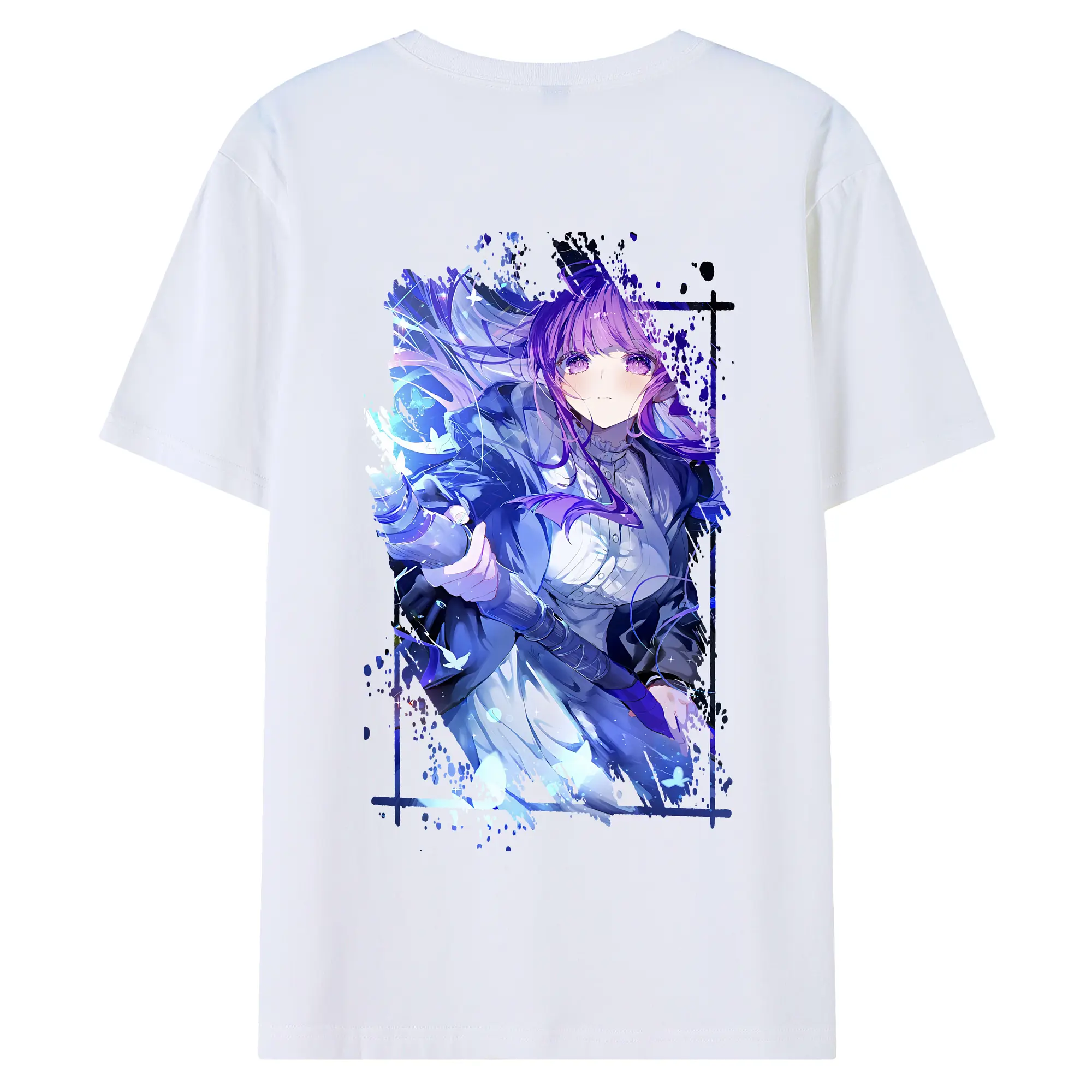 葬送のフリーレン（Frieren） グッズ,フェルン（Fern） - 綿100％ 半袖Tシャツ ・ バックプリント ・ 快適 通気性 ・ 日常使い 散歩 スポーツ用