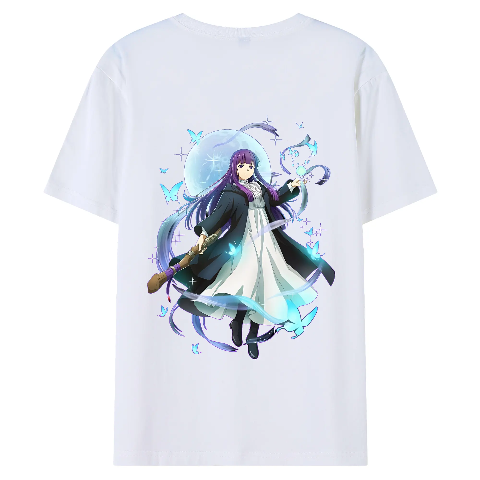 葬送のフリーレン（Frieren） グッズ,フェルン（Fern） - 綿100％ 半袖Tシャツ ・ バックプリント ・ 快適 通気性 ・ 日常使い 散歩 スポーツ用