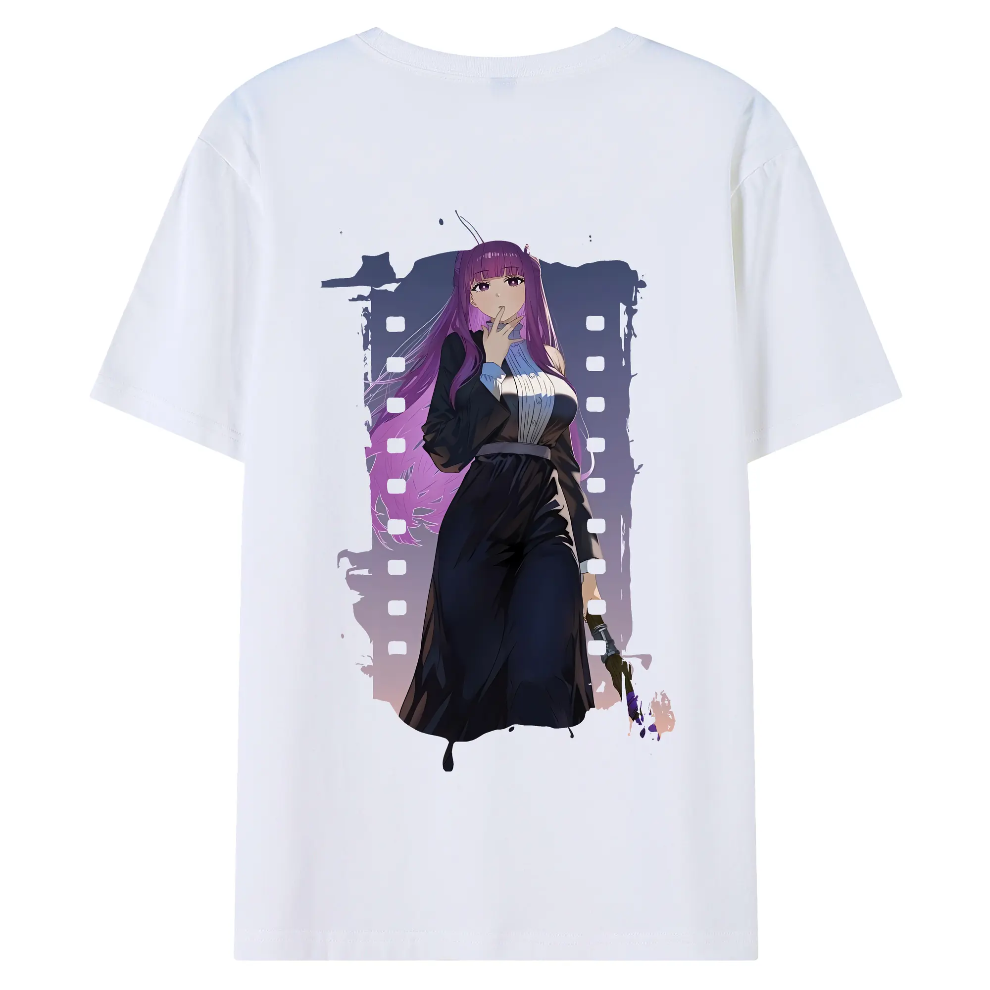 葬送のフリーレン（Frieren） グッズ,フェルン（Fern） - 綿100％ 半袖Tシャツ ・ バックプリント ・ 快適 通気性 ・ 日常使い 散歩 スポーツ用