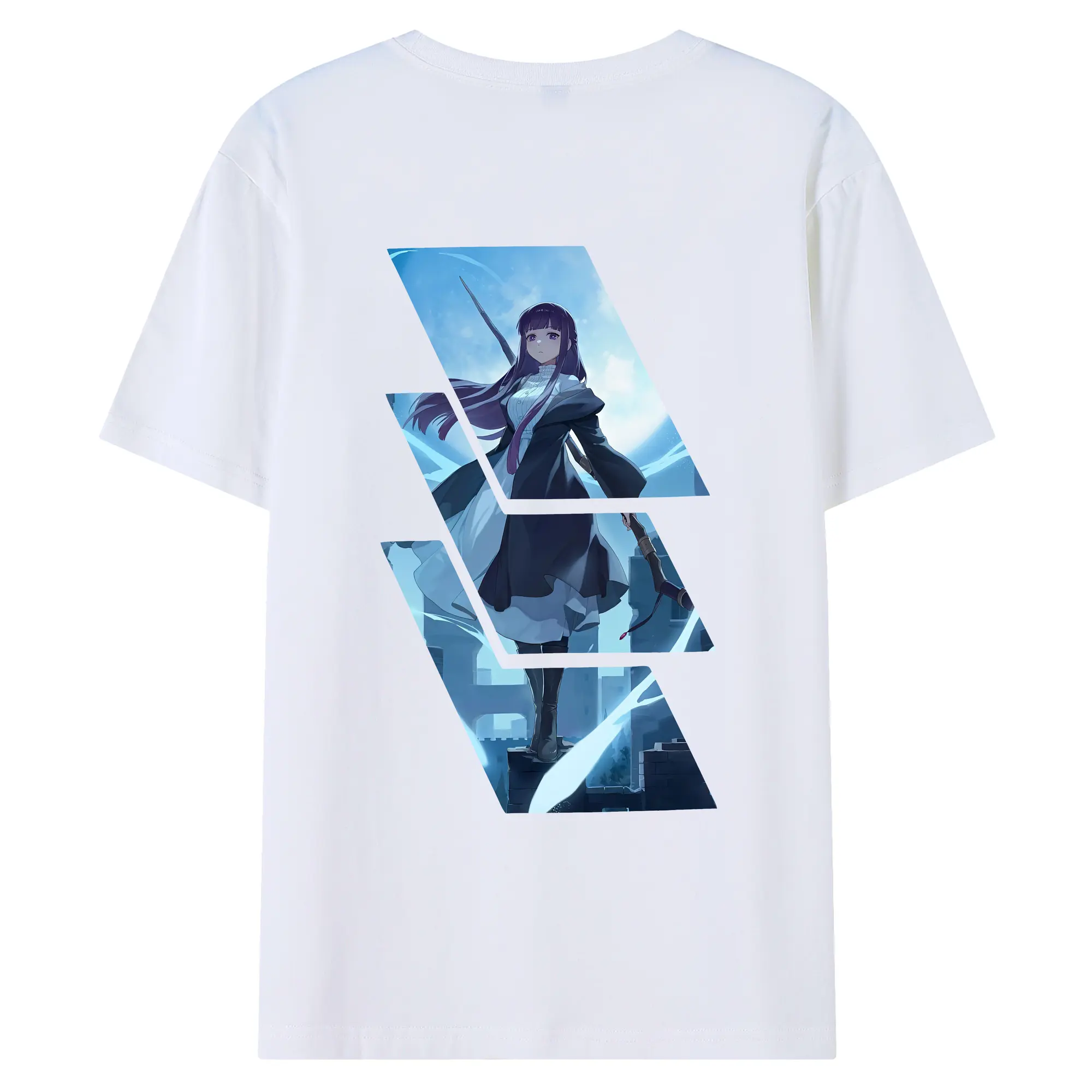 葬送のフリーレン（Frieren） グッズ,フェルン（Fern） - 綿100％ 半袖Tシャツ ・ バックプリント ・ 快適 通気性 ・ 日常使い 散歩 スポーツ用