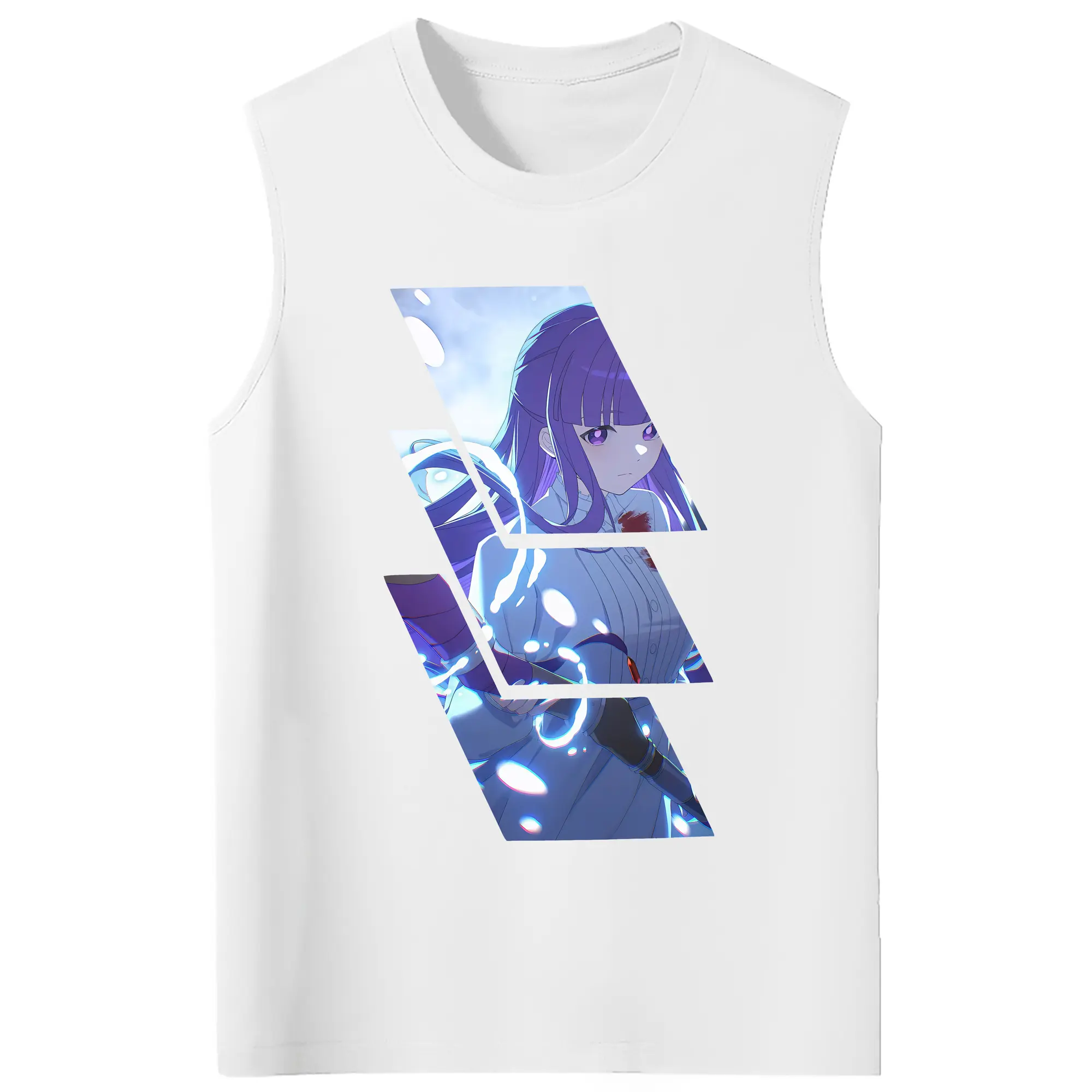 葬送のフリーレン（Frieren） グッズ,フェルン（Fern） - コットン100％ タンクトップ ・ フロントプリント ・ タイトフィット ・ 快適 通気性 ・ スポーツ カジュアル 散歩用