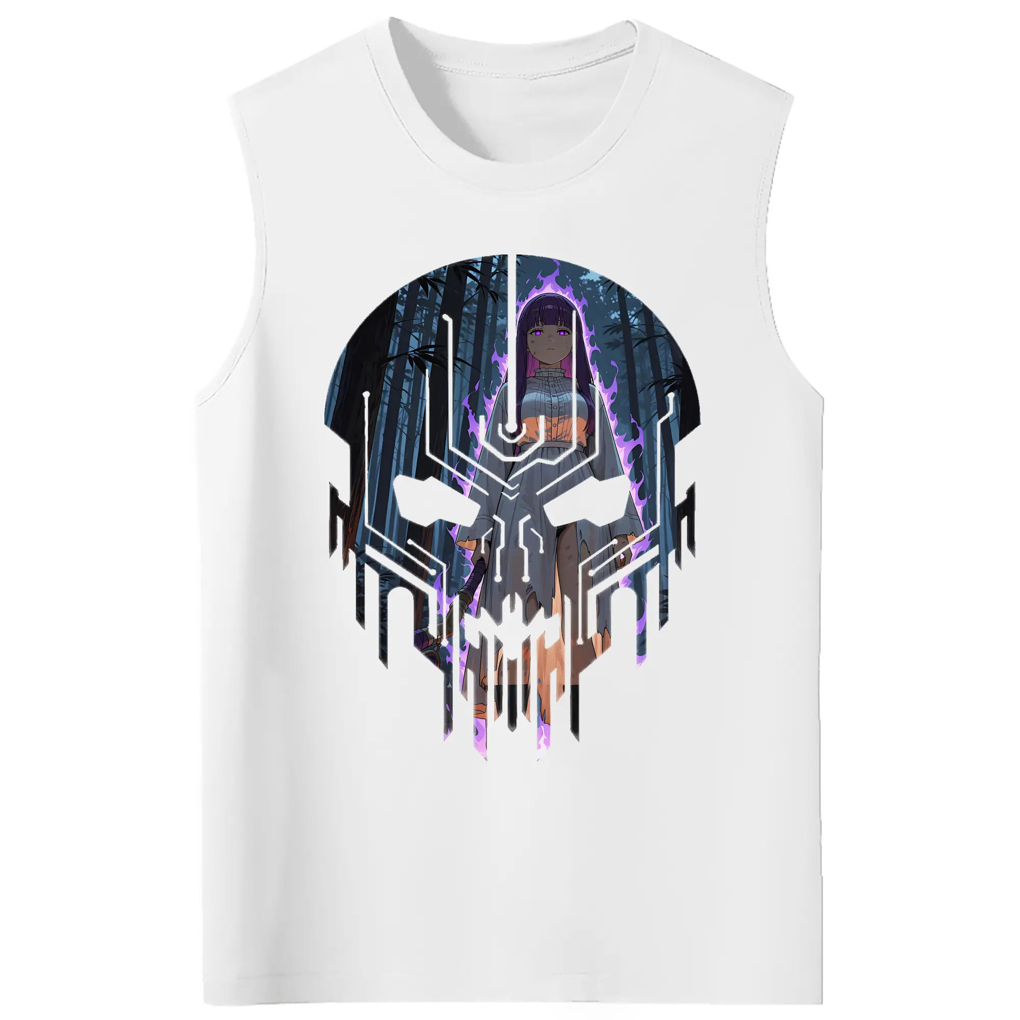 葬送のフリーレン（Frieren） グッズ,フェルン（Fern） - コットン100％ タンクトップ ・ フロントプリント ・ タイトフィット ・ 快適 通気性 ・ スポーツ カジュアル 散歩用