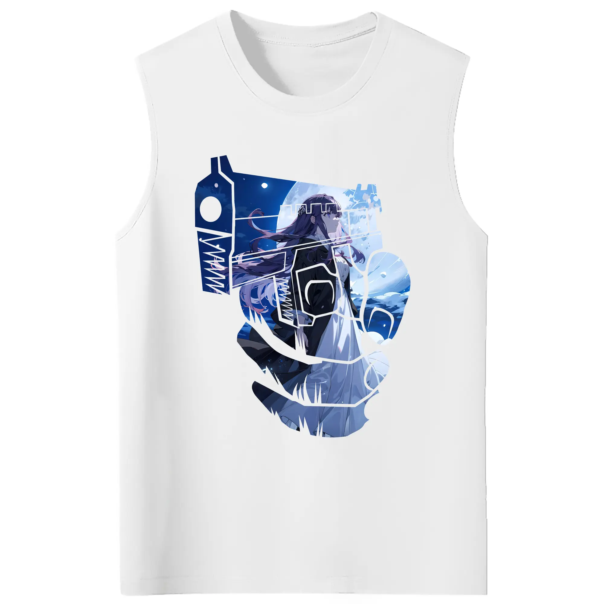 葬送のフリーレン（Frieren） グッズ,フェルン（Fern） - コットン100％ タンクトップ ・ フロントプリント ・ タイトフィット ・ 快適 通気性 ・ スポーツ カジュアル 散歩用