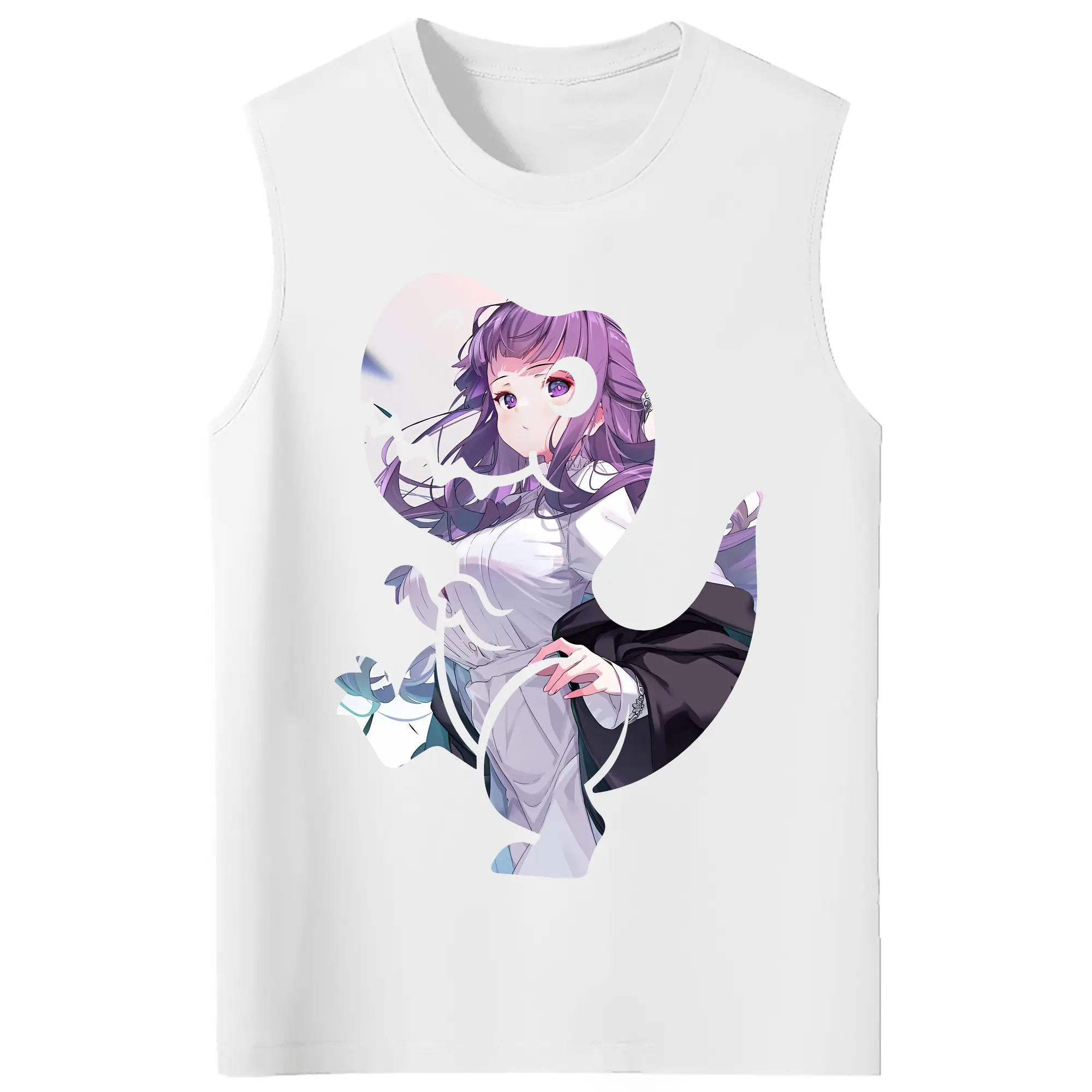 葬送のフリーレン（Frieren） グッズ,フェルン（Fern） - コットン100％ タンクトップ ・ フロントプリント ・ タイトフィット ・ 快適 通気性 ・ スポーツ カジュアル 散歩用