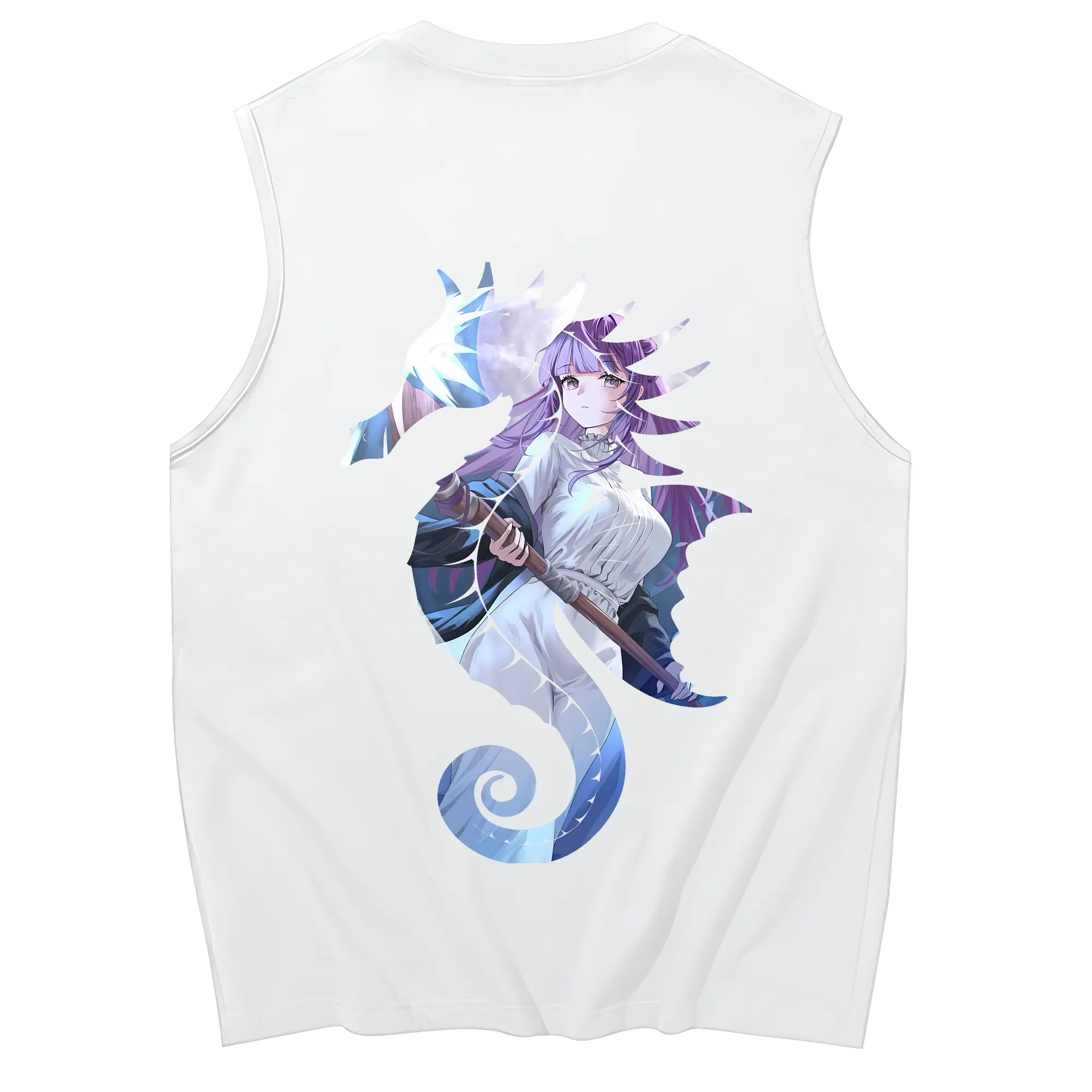葬送のフリーレン（Frieren） グッズ,フェルン（Fern） - コットン100％ タンクトップ ・ 背面プリント ・ タイトシルエット ・ 快適 通気性 ・ スポーツ カジュアル 散歩用