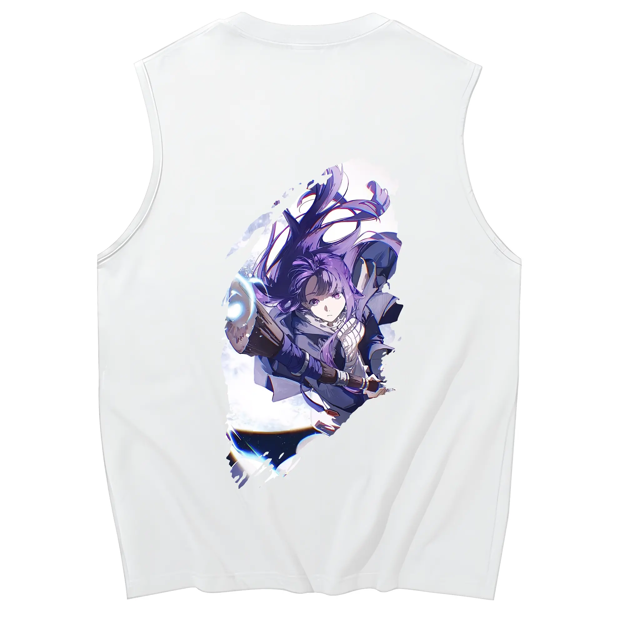 葬送のフリーレン（Frieren） グッズ,フェルン（Fern） - コットン100％ タンクトップ ・ 背面プリント ・ タイトシルエット ・ 快適 通気性 ・ スポーツ カジュアル 散歩用