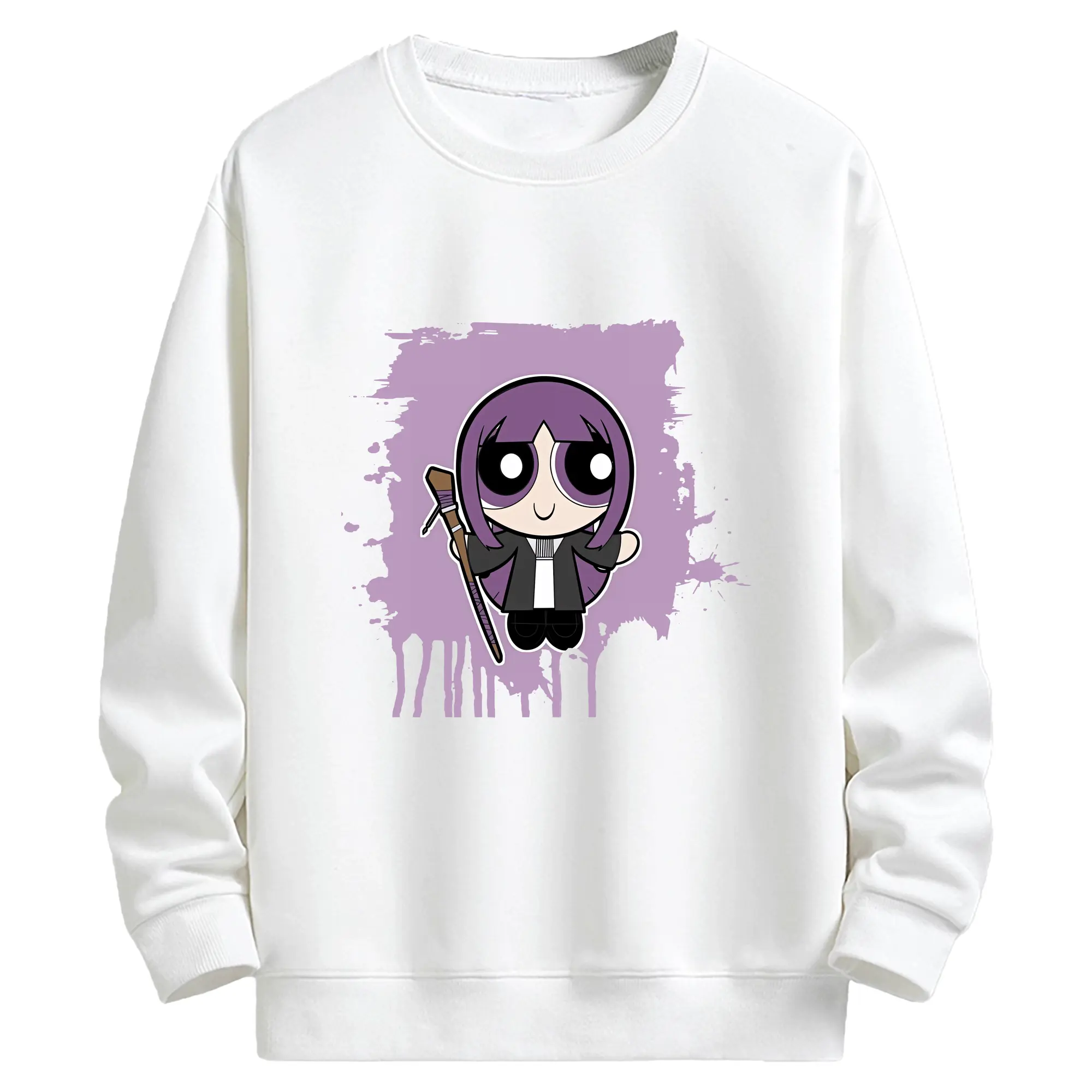 葬送のフリーレン（Frieren） グッズ,フェルン（Fern） - 高品質 クルーネック スウェット ・ コットン59％ ポリエステル41％ ・ ユニセックス 長袖 トレーナー ・ カジュアル デイリー スポーツ 散歩用