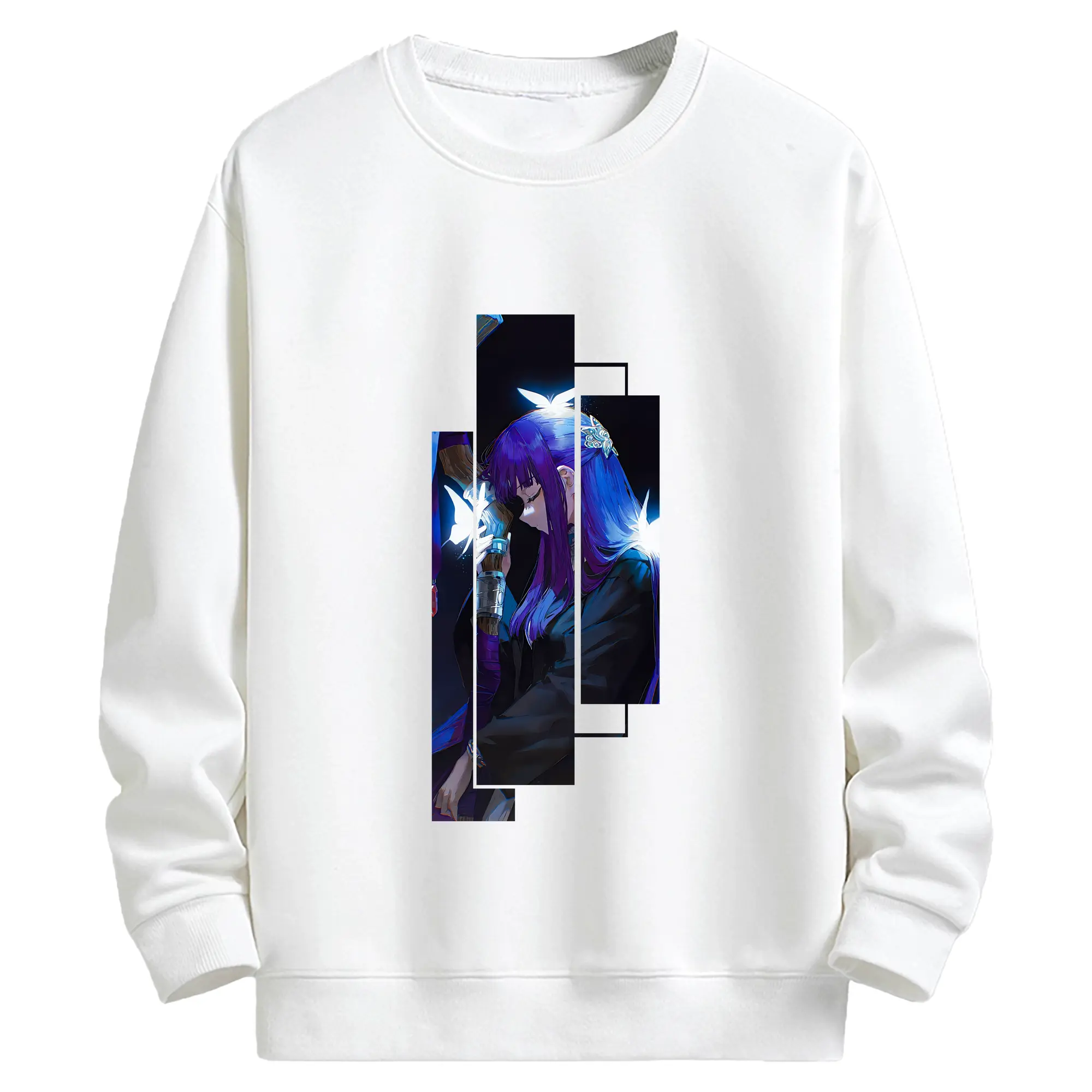 葬送のフリーレン（Frieren） グッズ,フェルン（Fern） - 高品質 クルーネック スウェット ・ コットン59％ ポリエステル41％ ・ ユニセックス 長袖 トレーナー ・ カジュアル デイリー スポーツ 散歩用