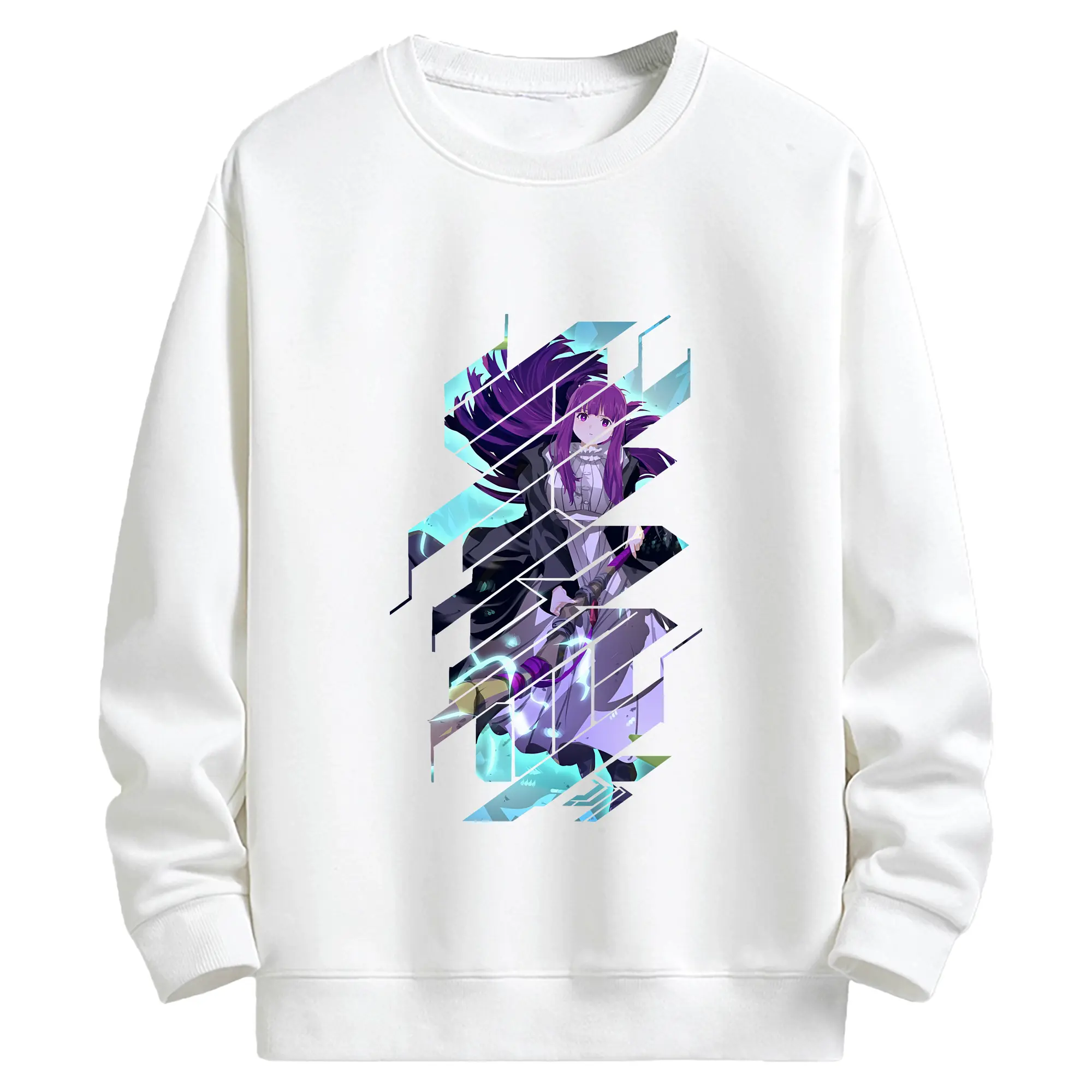 葬送のフリーレン（Frieren） グッズ,フェルン（Fern） - 高品質 クルーネック スウェット ・ コットン59％ ポリエステル41％ ・ ユニセックス 長袖 トレーナー ・ カジュアル デイリー スポーツ 散歩用
