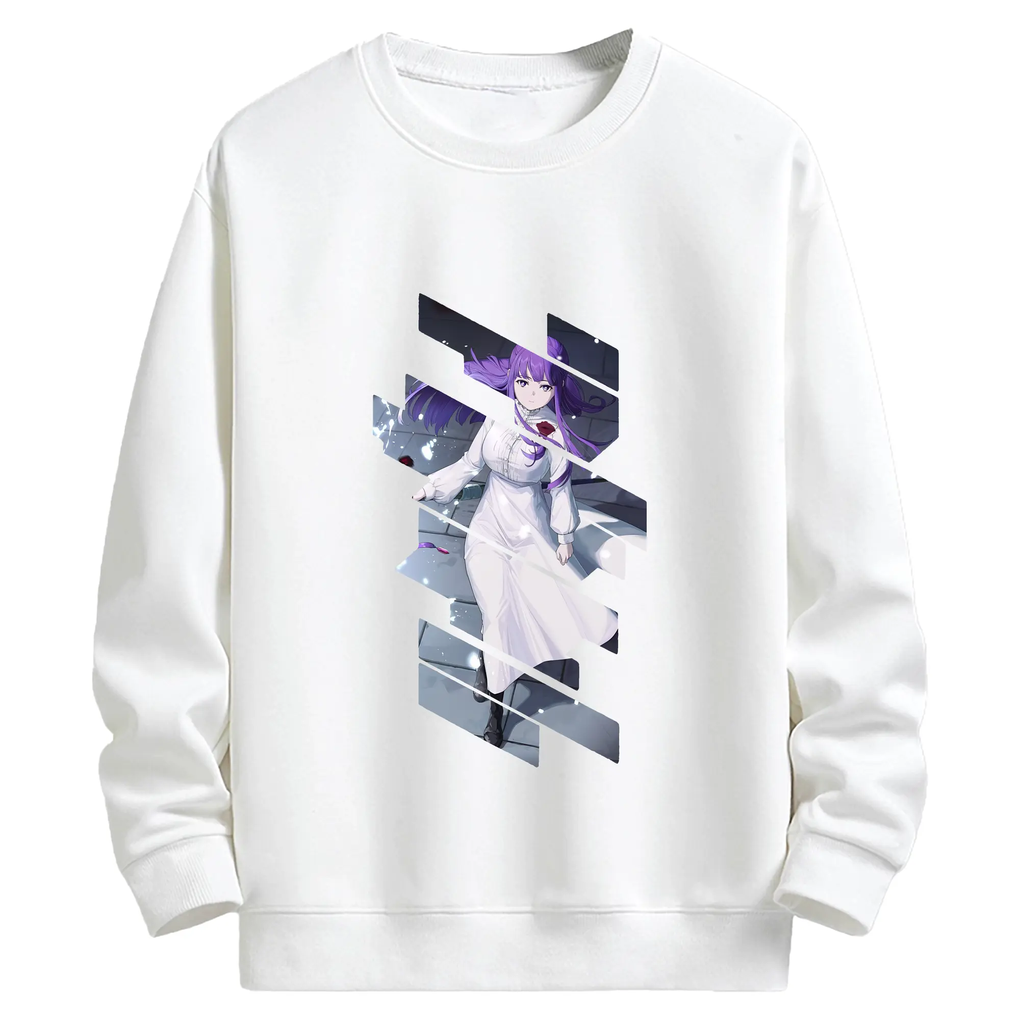 葬送のフリーレン（Frieren） グッズ,フェルン（Fern） - 高品質 クルーネック スウェット ・ コットン59％ ポリエステル41％ ・ ユニセックス 長袖 トレーナー ・ カジュアル デイリー スポーツ 散歩用