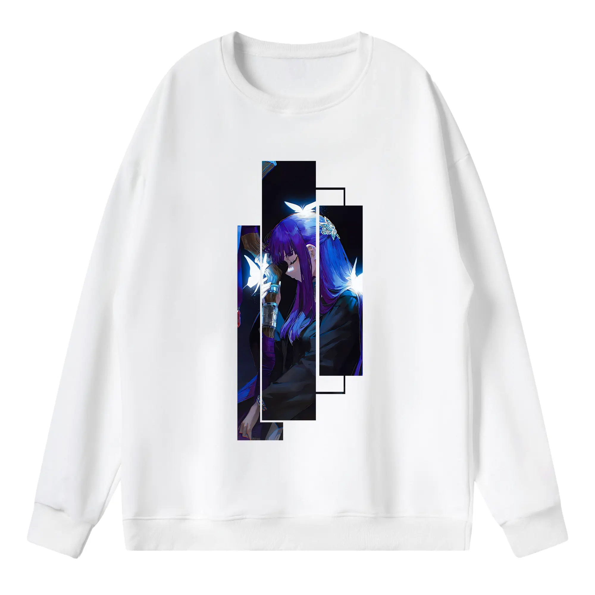 葬送のフリーレン（Frieren） グッズ,フェルン（Fern） - 薄手 クルーネック スウェット 裏毛260g · ポリエステル 春秋向け カジュアル 男女兼用 · トレーナー デイリー スポーツ 散歩に最適