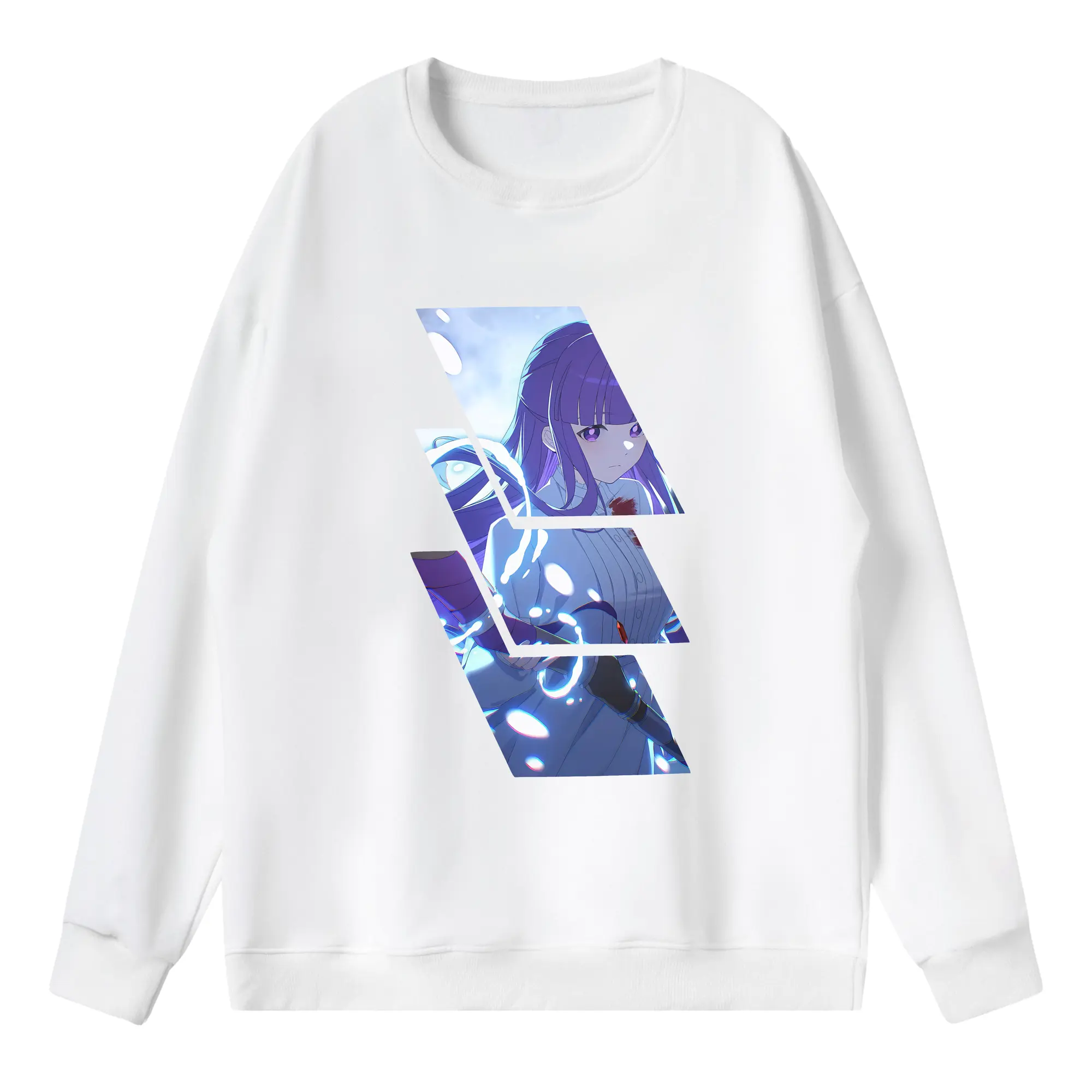 葬送のフリーレン（Frieren） グッズ,フェルン（Fern） - 薄手 クルーネック スウェット 裏毛260g · ポリエステル 春秋向け カジュアル 男女兼用 · トレーナー デイリー スポーツ 散歩に最適