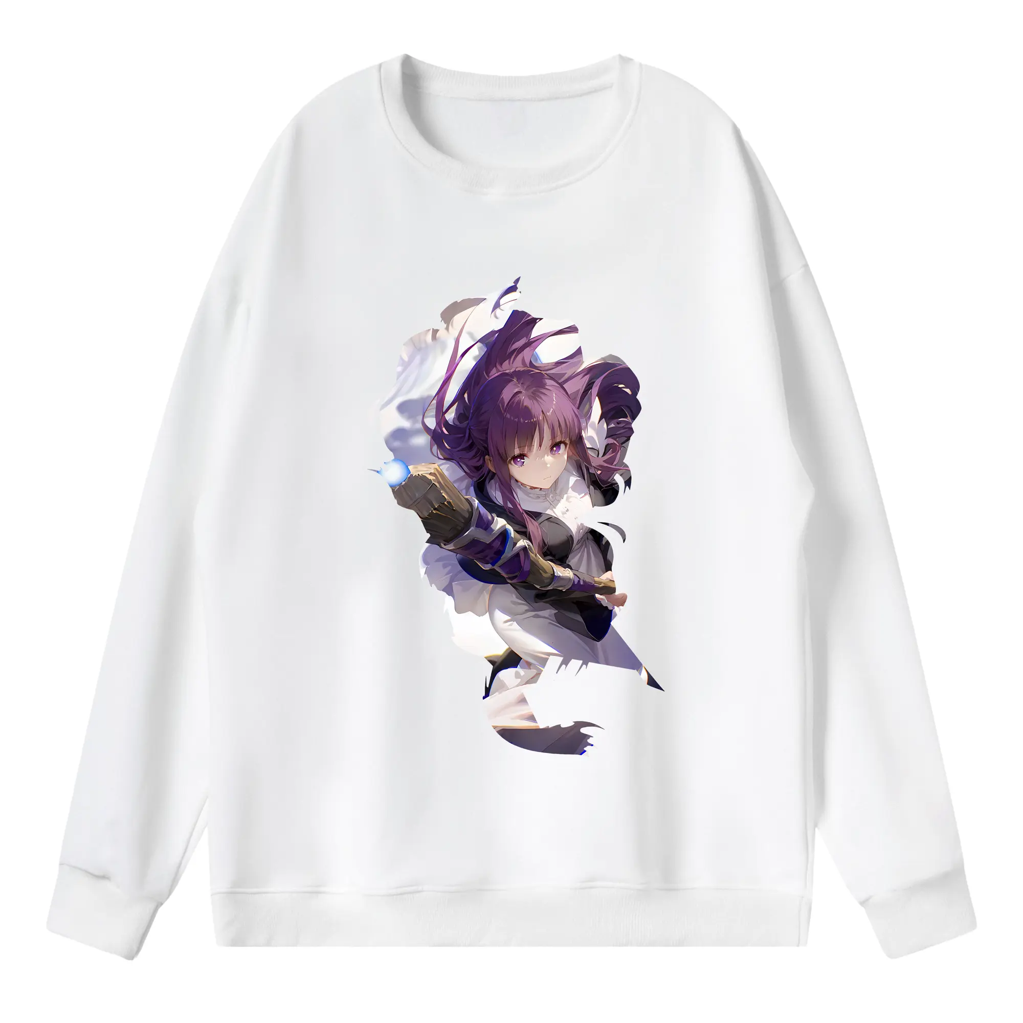 葬送のフリーレン（Frieren） グッズ,フェルン（Fern） - 薄手 クルーネック スウェット 裏毛260g · ポリエステル 春秋向け カジュアル 男女兼用 · トレーナー デイリー スポーツ 散歩に最適