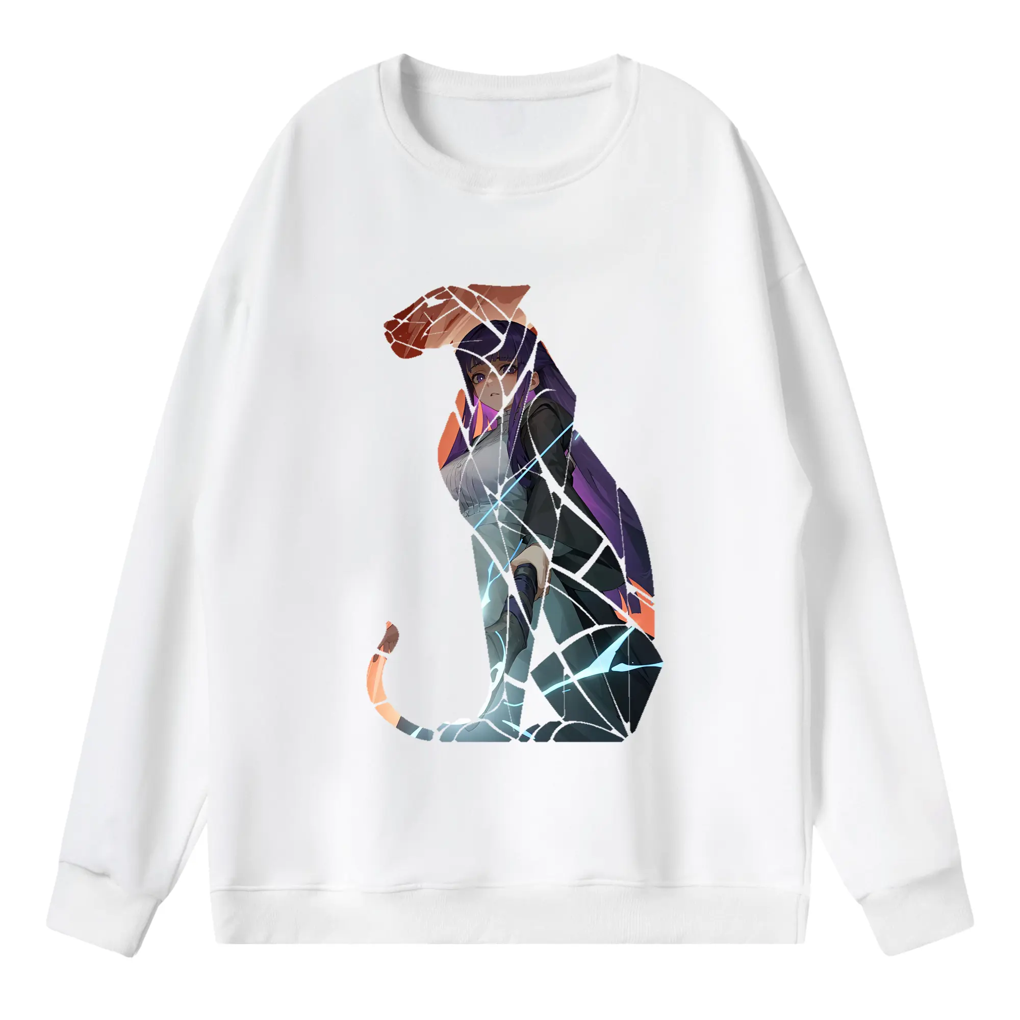 葬送のフリーレン（Frieren） グッズ,フェルン（Fern） - 薄手 クルーネック スウェット 裏毛260g · ポリエステル 春秋向け カジュアル 男女兼用 · トレーナー デイリー スポーツ 散歩に最適