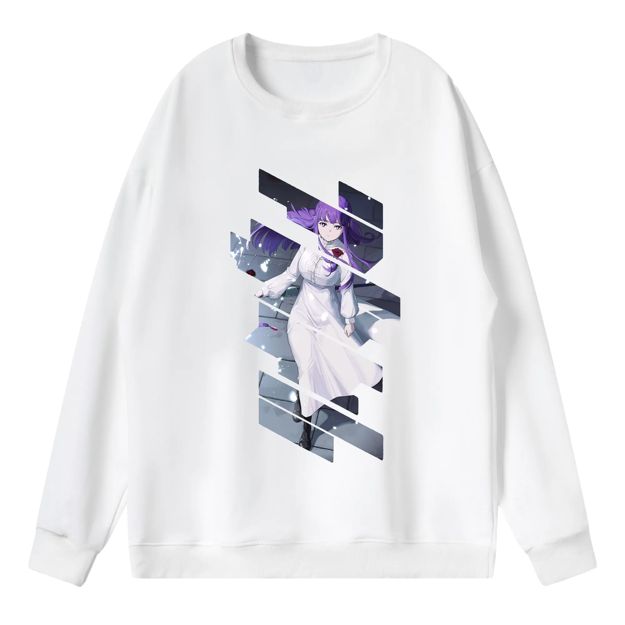 葬送のフリーレン（Frieren） グッズ,フェルン（Fern） - 薄手 クルーネック スウェット 裏毛260g · ポリエステル 春秋向け カジュアル 男女兼用 · トレーナー デイリー スポーツ 散歩に最適