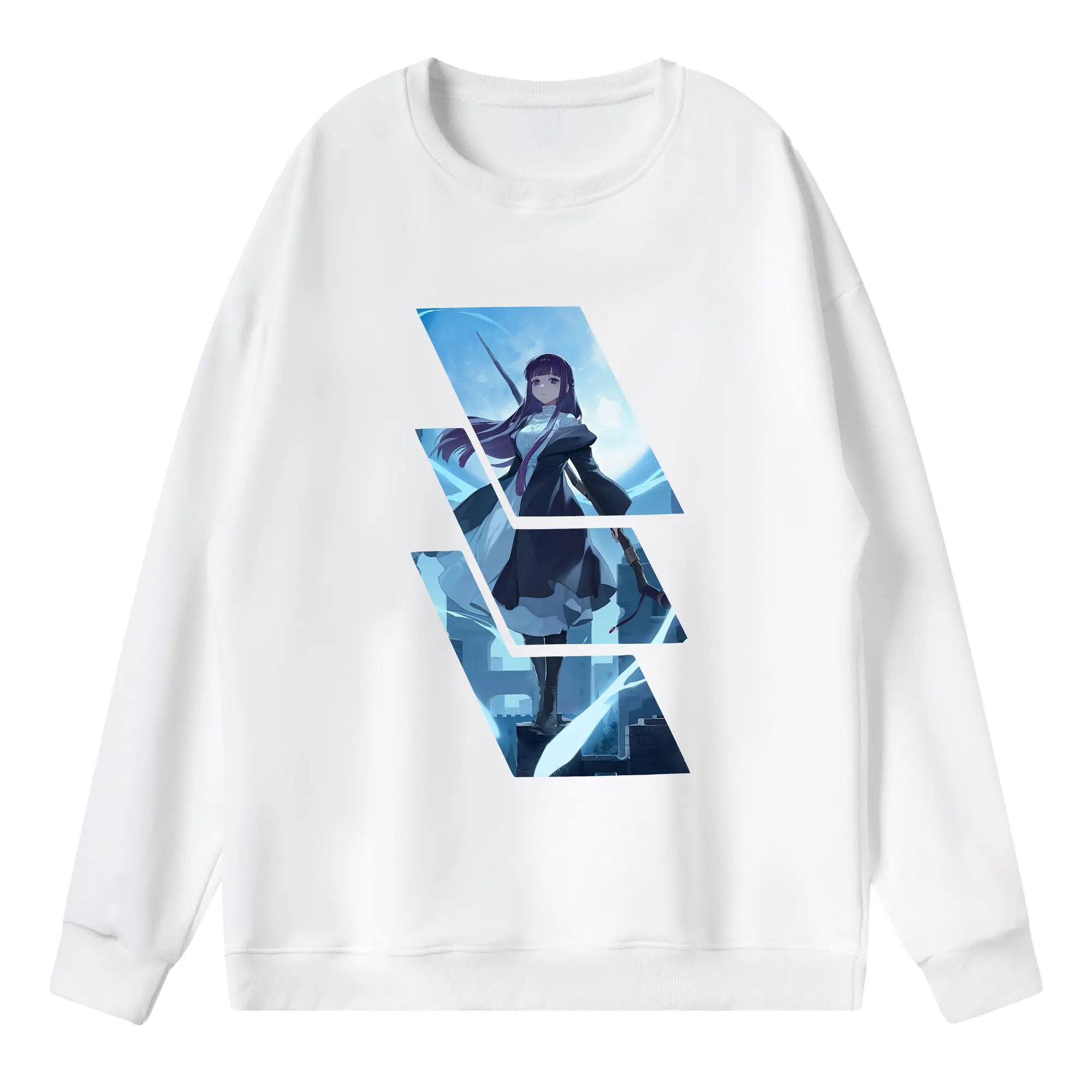 葬送のフリーレン（Frieren） グッズ,フェルン（Fern） - 薄手 クルーネック スウェット 裏毛260g · ポリエステル 春秋向け カジュアル 男女兼用 · トレーナー デイリー スポーツ 散歩に最適