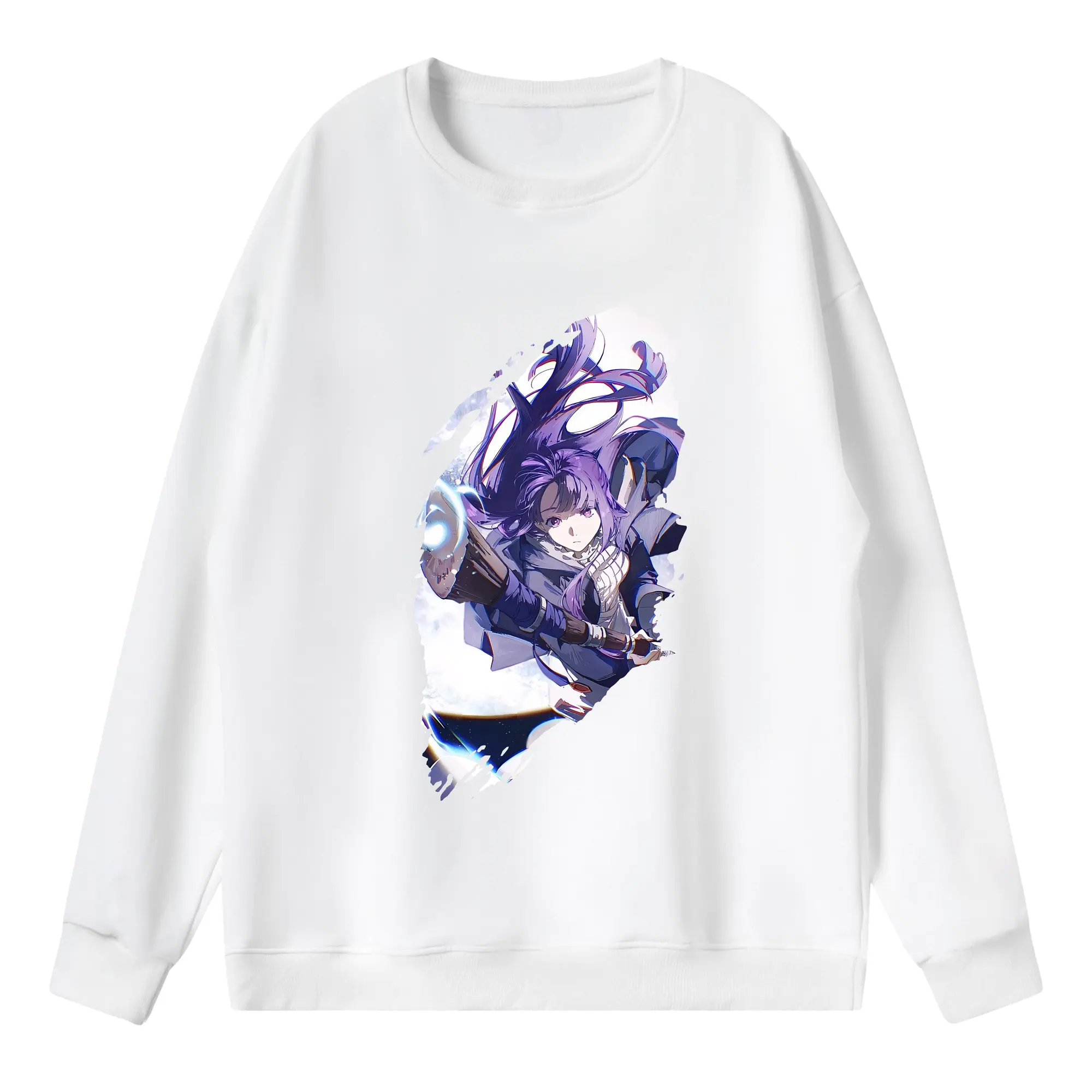 葬送のフリーレン（Frieren） グッズ,フェルン（Fern） - 薄手 クルーネック スウェット 裏毛260g · ポリエステル 春秋向け カジュアル 男女兼用 · トレーナー デイリー スポーツ 散歩に最適