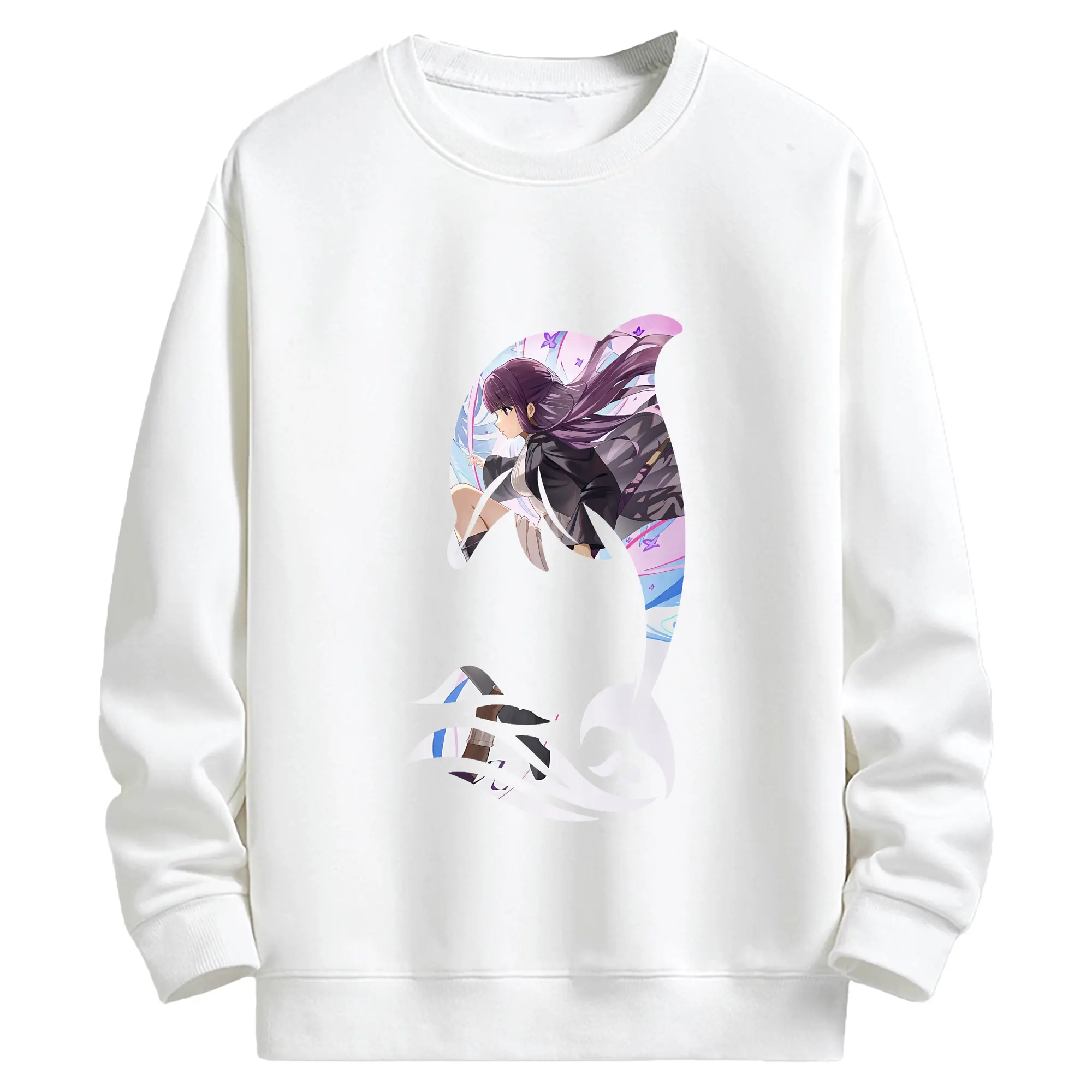 葬送のフリーレン（Frieren） グッズ,フェルン（Fern） - キッズ クルーネックスウェットシャツ ・ フロントプリント ・ 綿80％ ポリエステル20％ ・ 快適 通学 スポーツ 日常使い お散歩用