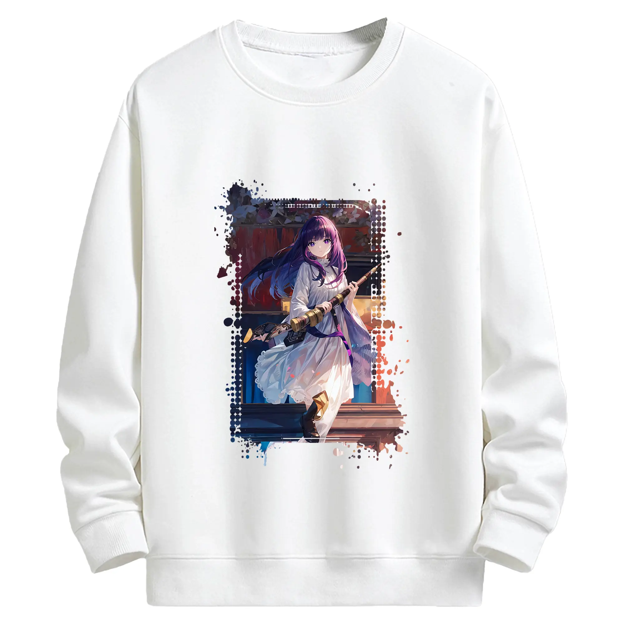 葬送のフリーレン（Frieren） グッズ,フェルン（Fern） - キッズ クルーネックスウェットシャツ ・ フロントプリント ・ 綿80％ ポリエステル20％ ・ 快適 通学 スポーツ 日常使い お散歩用