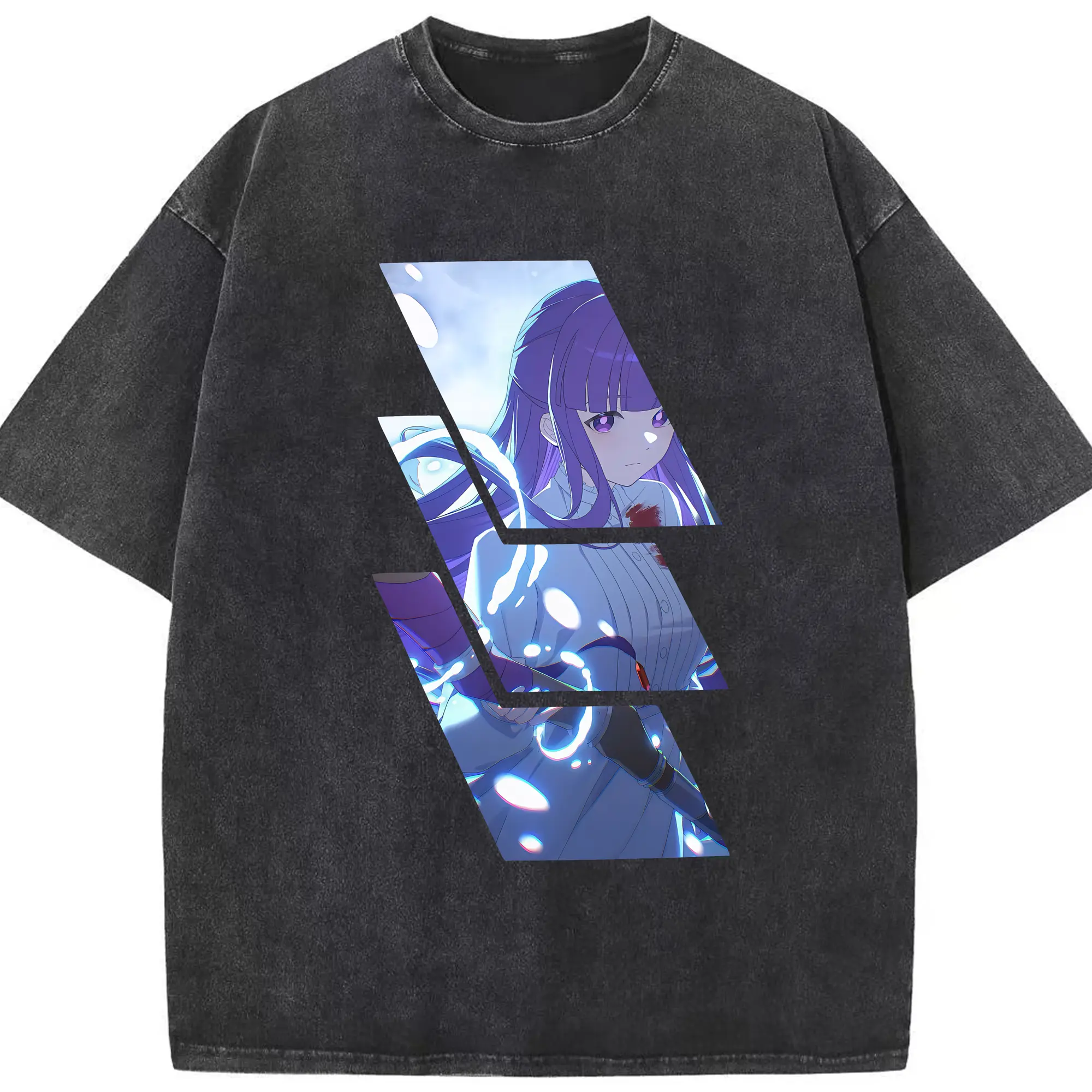 葬送のフリーレン（Frieren） グッズ,フェルン（Fern） - 綿100％ ヴィンテージ風 半袖Tシャツ ・ フロントプリント ・ 柔らか肌触り ・ 通気性 快適 ・ スポーツ カジュアル 外出用