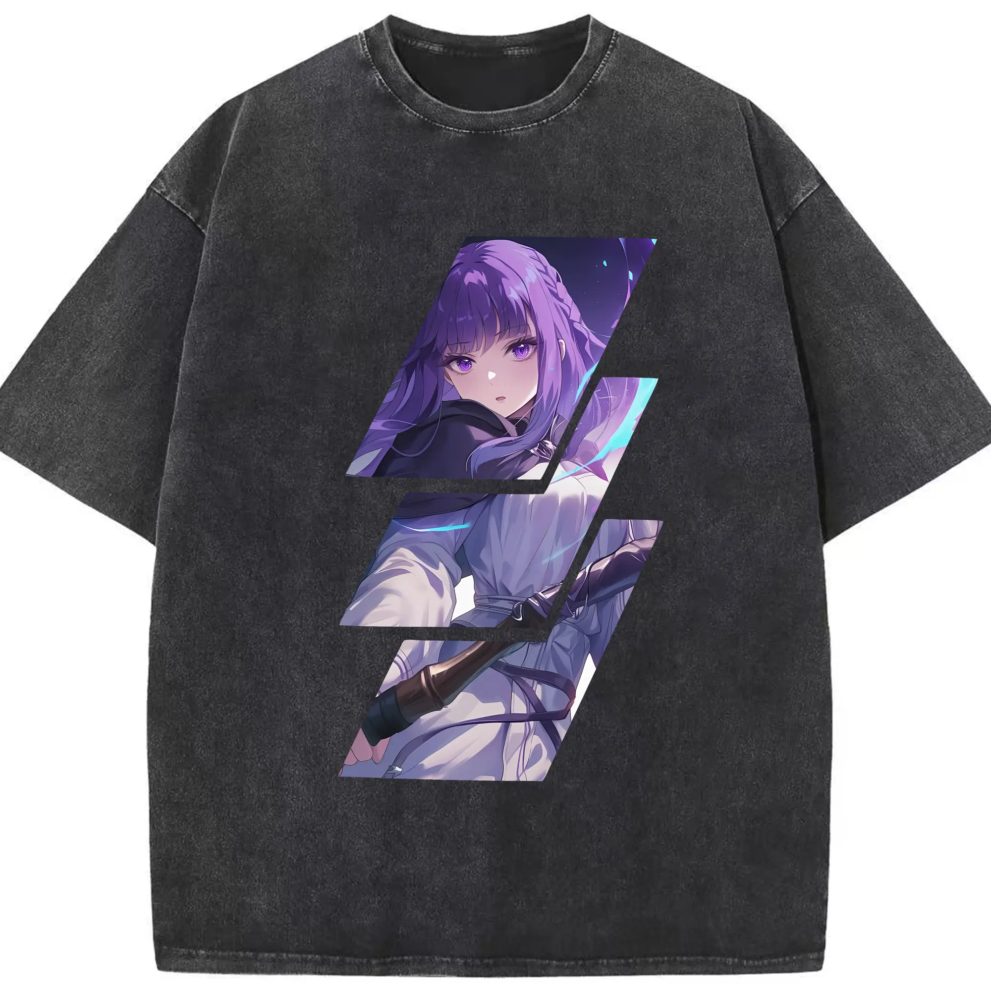 葬送のフリーレン（Frieren） グッズ,フェルン（Fern） - 綿100％ ヴィンテージ風 半袖Tシャツ ・ フロントプリント ・ 柔らか肌触り ・ 通気性 快適 ・ スポーツ カジュアル 外出用