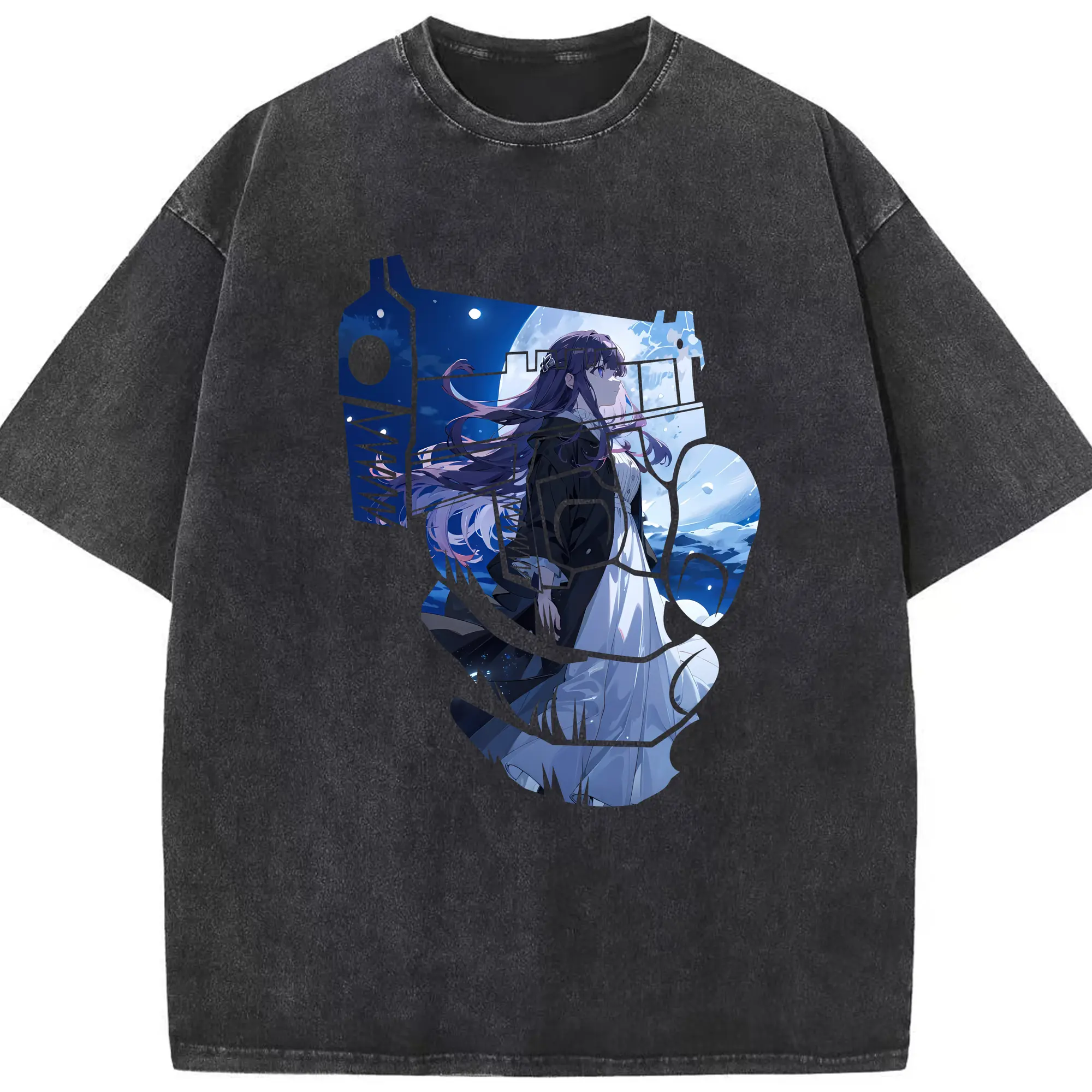 葬送のフリーレン（Frieren） グッズ,フェルン（Fern） - 綿100％ ヴィンテージ風 半袖Tシャツ ・ フロントプリント ・ 柔らか肌触り ・ 通気性 快適 ・ スポーツ カジュアル 外出用