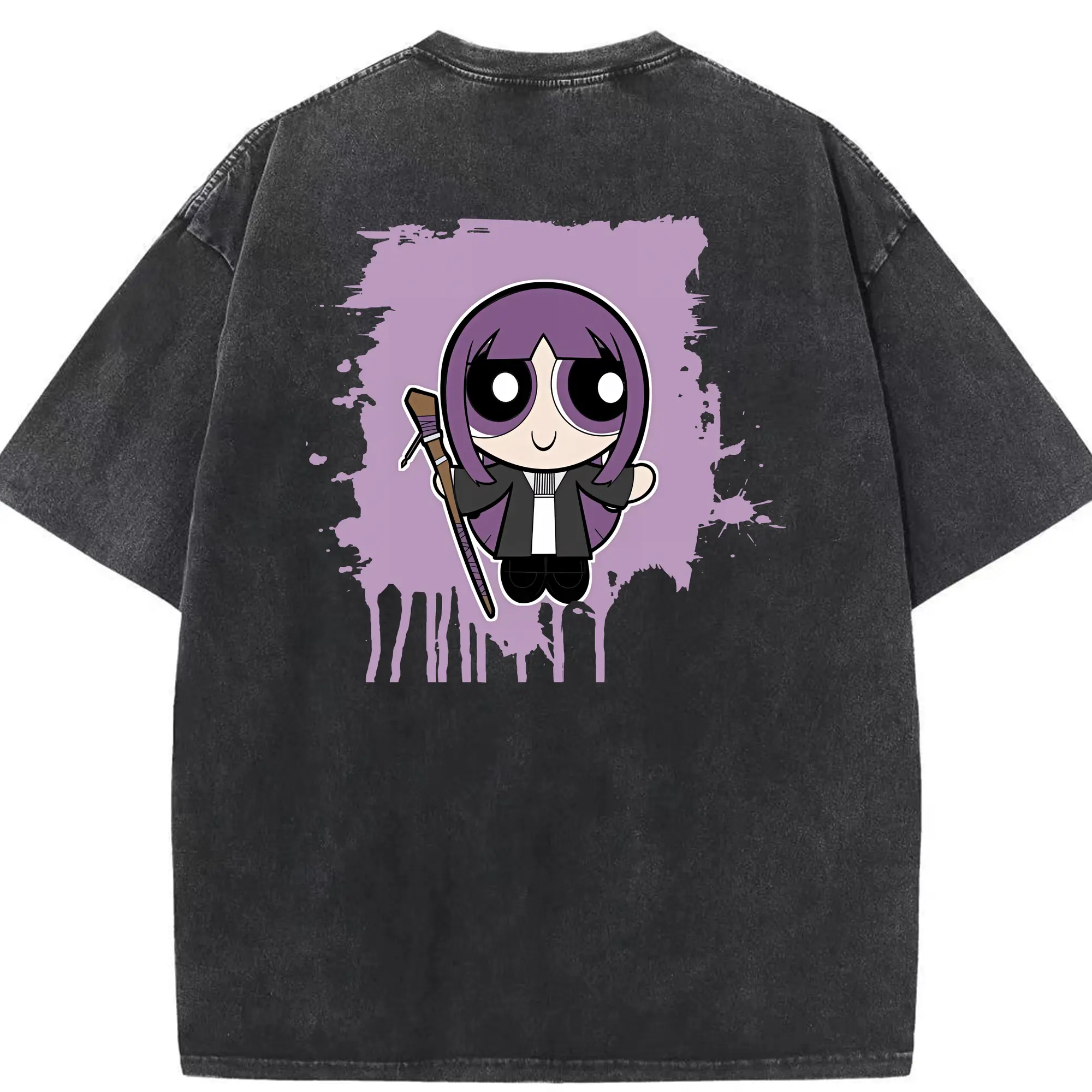 葬送のフリーレン（Frieren） グッズ,フェルン（Fern） - 綿100％ ヴィンテージ風 半袖Tシャツ ・ 背面プリント ・ 柔らか肌触り ・ 通気性 快適 ・ スポーツ カジュアル 外出用