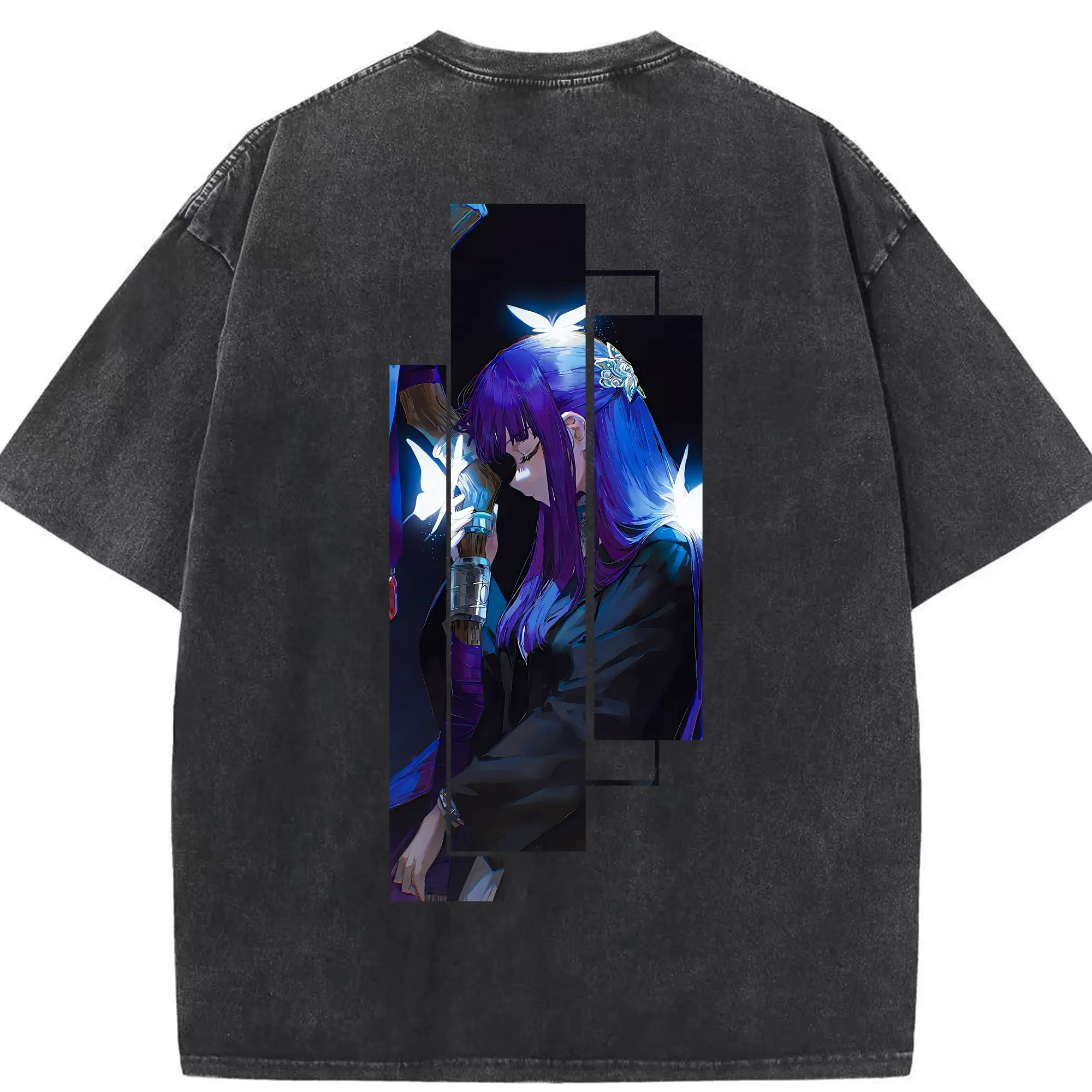 葬送のフリーレン（Frieren） グッズ,フェルン（Fern） - 綿100％ ヴィンテージ風 半袖Tシャツ ・ 背面プリント ・ 柔らか肌触り ・ 通気性 快適 ・ スポーツ カジュアル 外出用