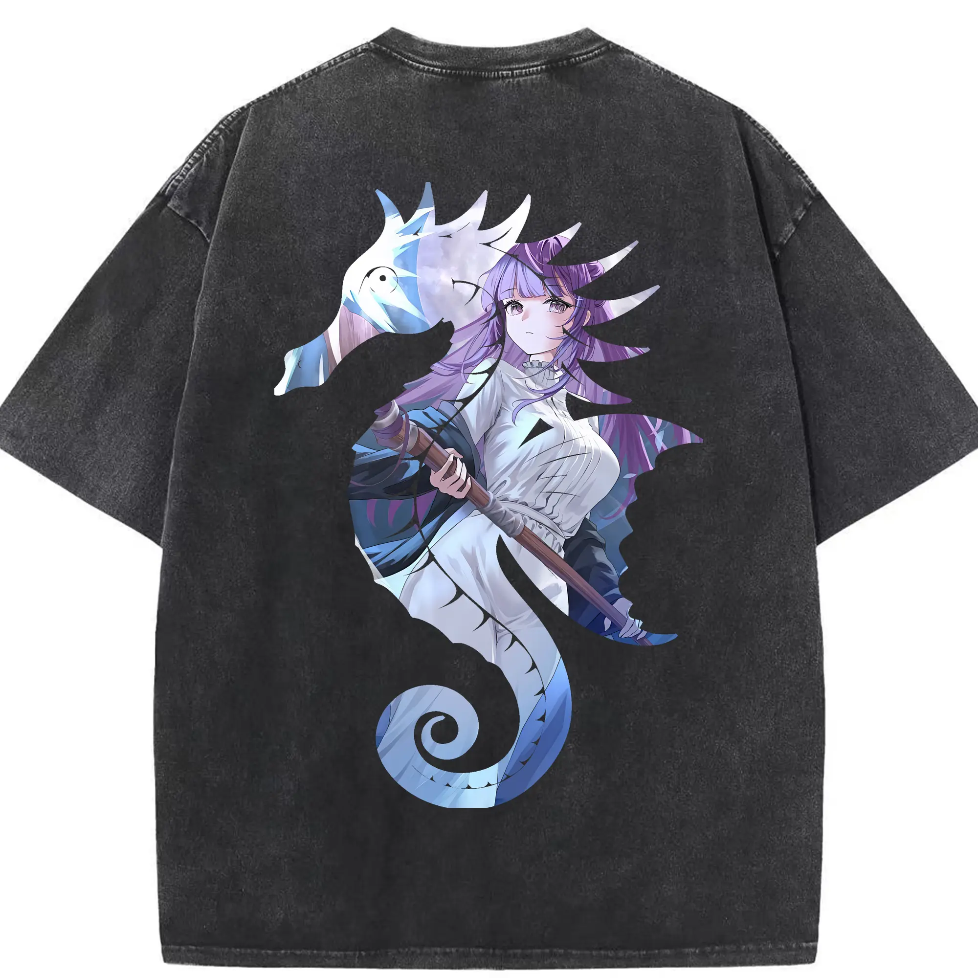 葬送のフリーレン（Frieren） グッズ,フェルン（Fern） - 綿100％ ヴィンテージ風 半袖Tシャツ ・ 背面プリント ・ 柔らか肌触り ・ 通気性 快適 ・ スポーツ カジュアル 外出用