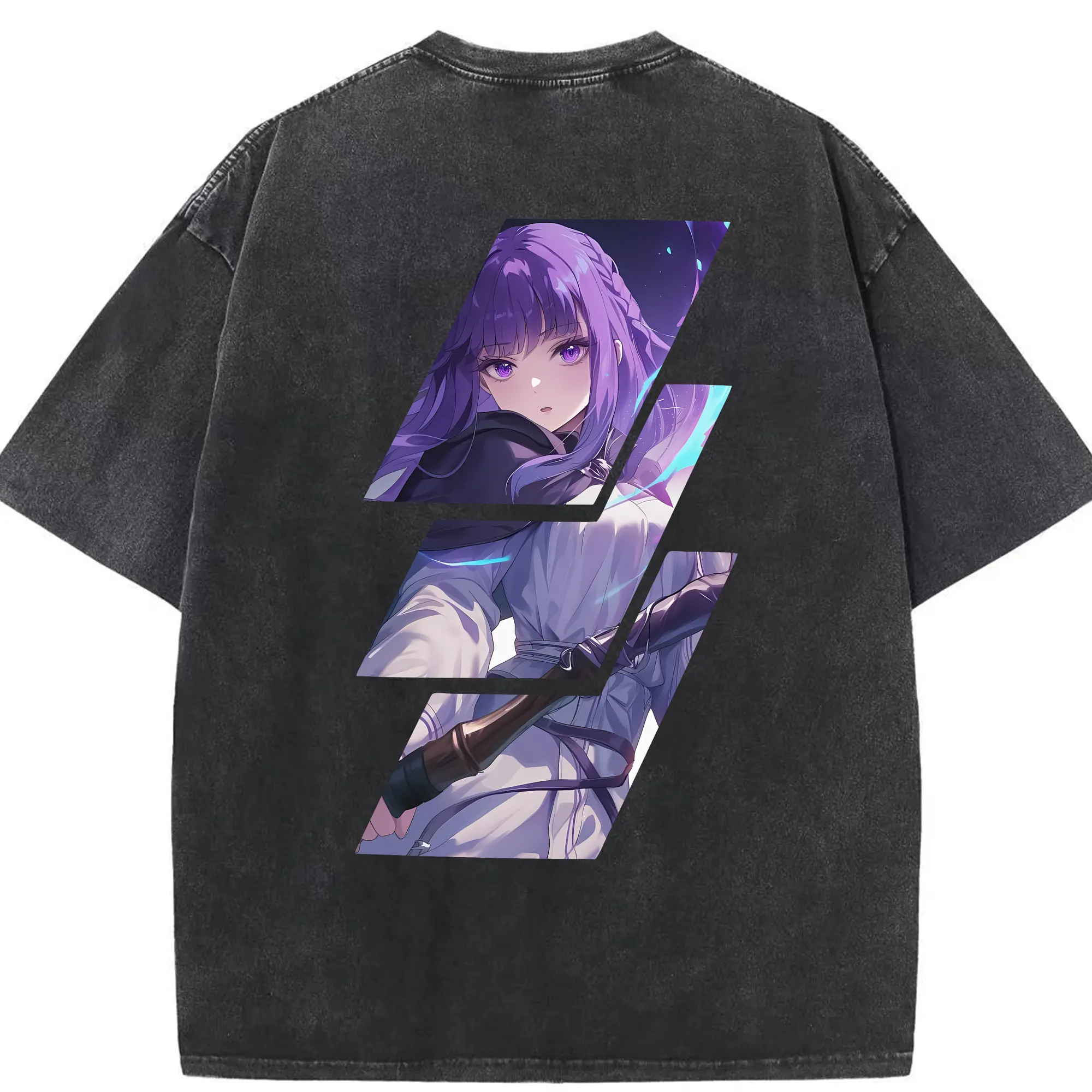 葬送のフリーレン（Frieren） グッズ,フェルン（Fern） - 綿100％ ヴィンテージ風 半袖Tシャツ ・ 背面プリント ・ 柔らか肌触り ・ 通気性 快適 ・ スポーツ カジュアル 外出用