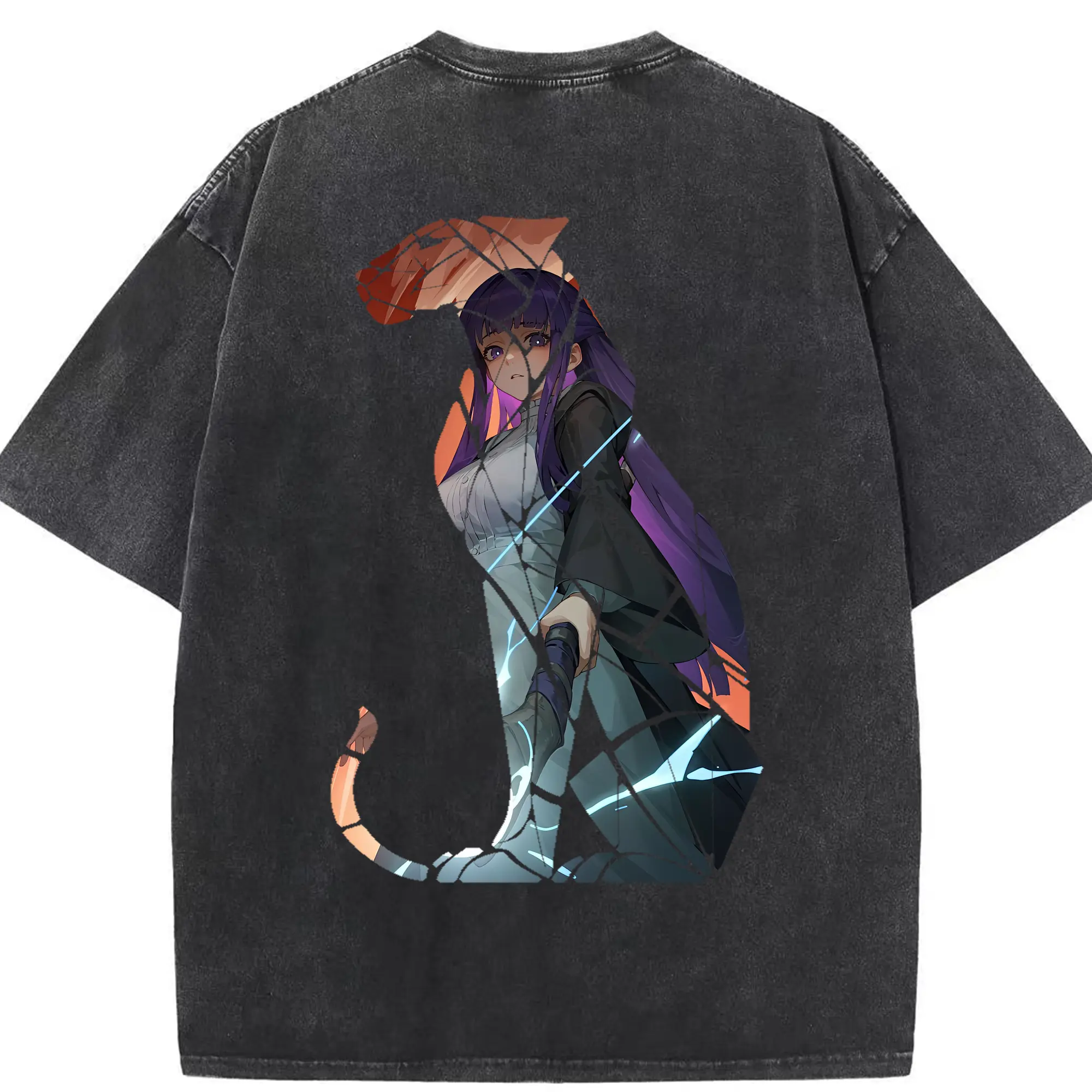 葬送のフリーレン（Frieren） グッズ,フェルン（Fern） - 綿100％ ヴィンテージ風 半袖Tシャツ ・ 背面プリント ・ 柔らか肌触り ・ 通気性 快適 ・ スポーツ カジュアル 外出用