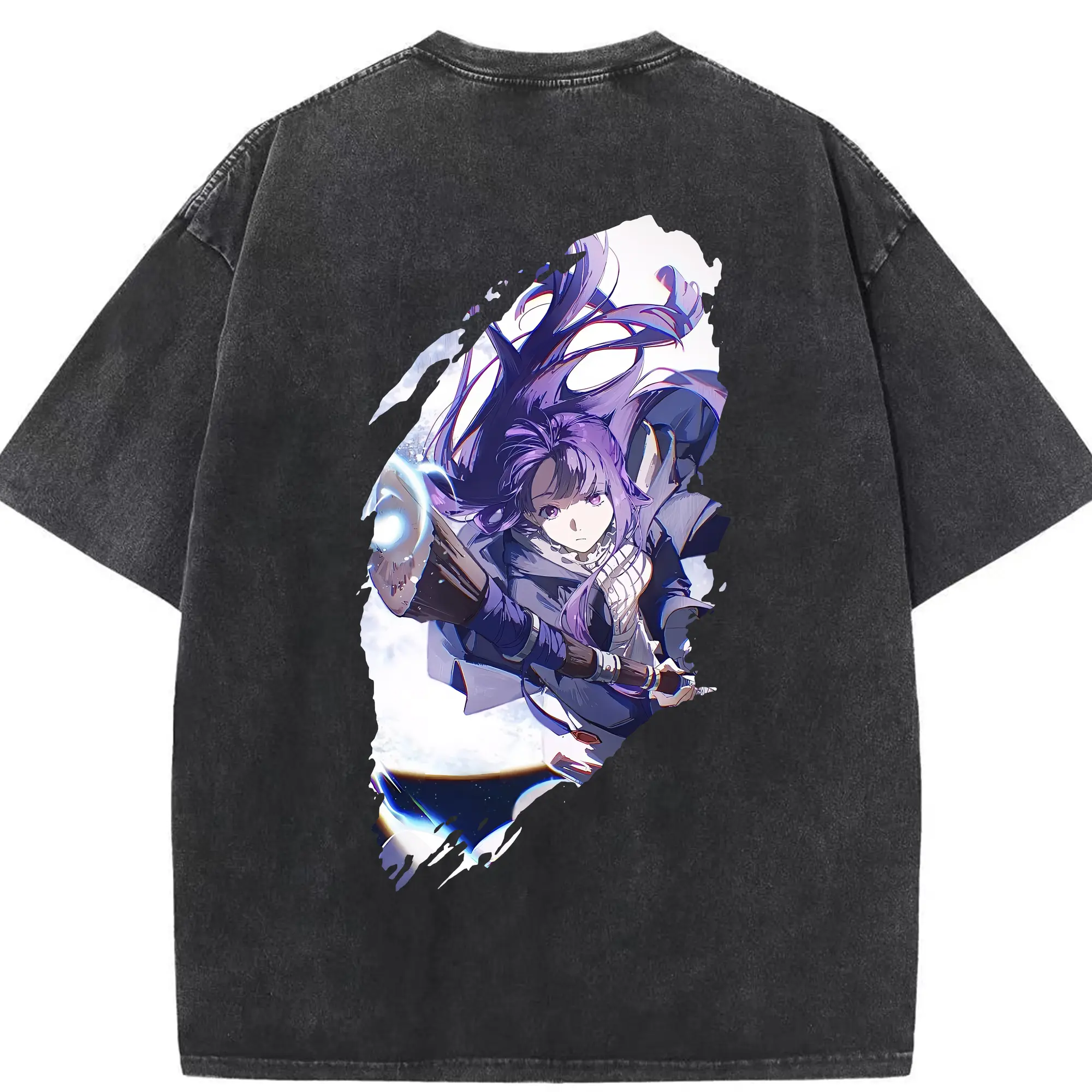 葬送のフリーレン（Frieren） グッズ,フェルン（Fern） - 綿100％ ヴィンテージ風 半袖Tシャツ ・ 背面プリント ・ 柔らか肌触り ・ 通気性 快適 ・ スポーツ カジュアル 外出用