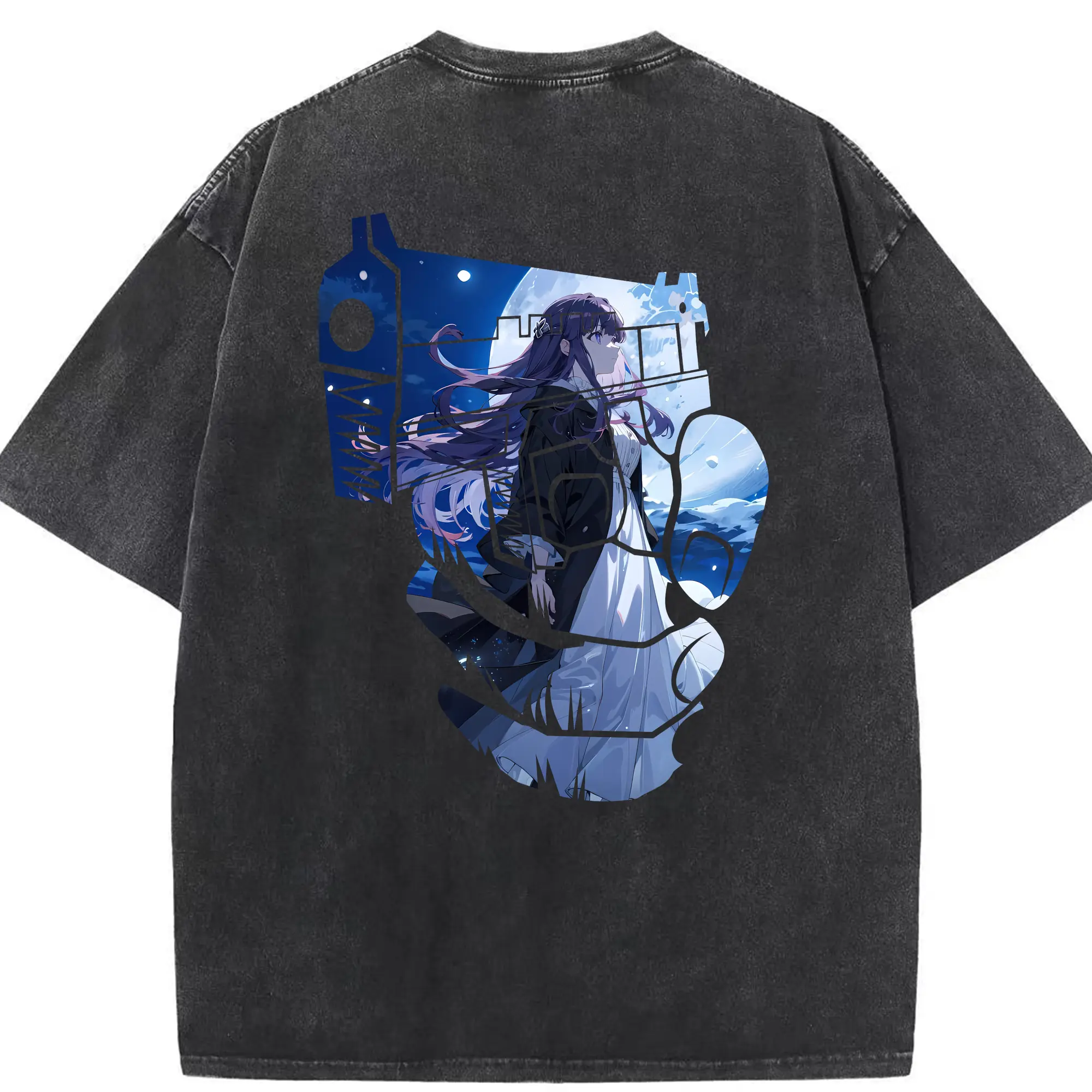 葬送のフリーレン（Frieren） グッズ,フェルン（Fern） - 綿100％ ヴィンテージ風 半袖Tシャツ ・ 背面プリント ・ 柔らか肌触り ・ 通気性 快適 ・ スポーツ カジュアル 外出用