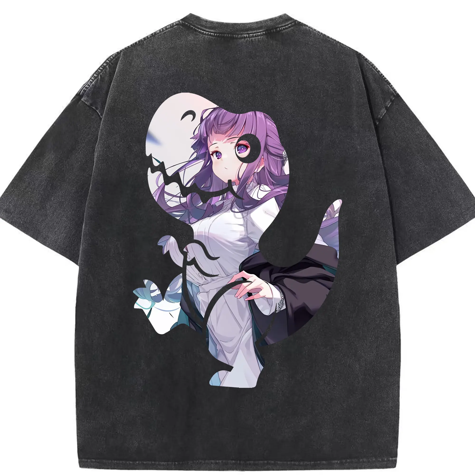 葬送のフリーレン（Frieren） グッズ,フェルン（Fern） - 綿100％ ヴィンテージ風 半袖Tシャツ ・ 背面プリント ・ 柔らか肌触り ・ 通気性 快適 ・ スポーツ カジュアル 外出用