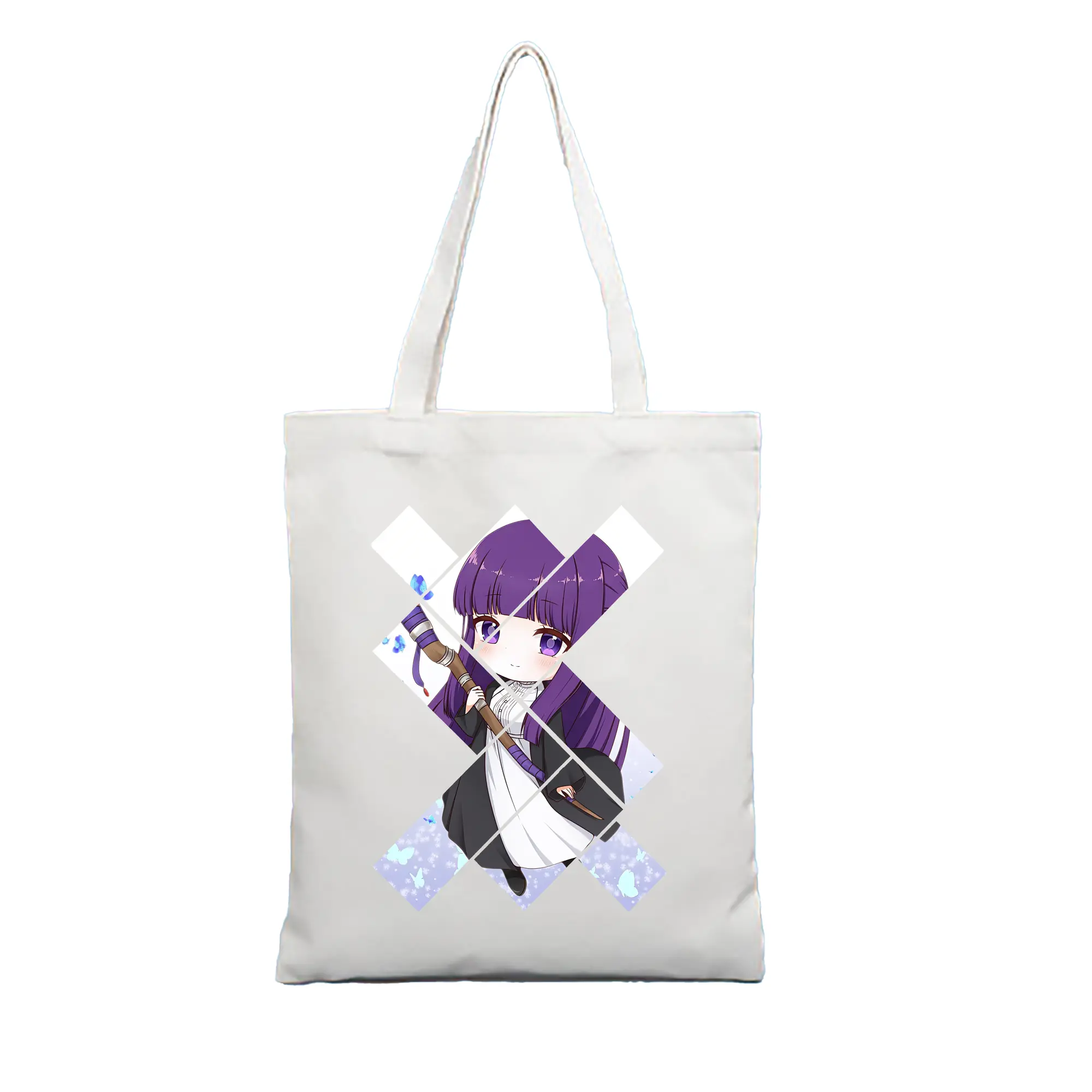 葬送のフリーレン（Frieren） グッズ,フェルン（Fern） - 縦型キャンバス手提げバッグ（トートバッグ） ・ キャンバス素材 ・ ショッピング用 ・ 軽量 丈夫 お手入れ簡単