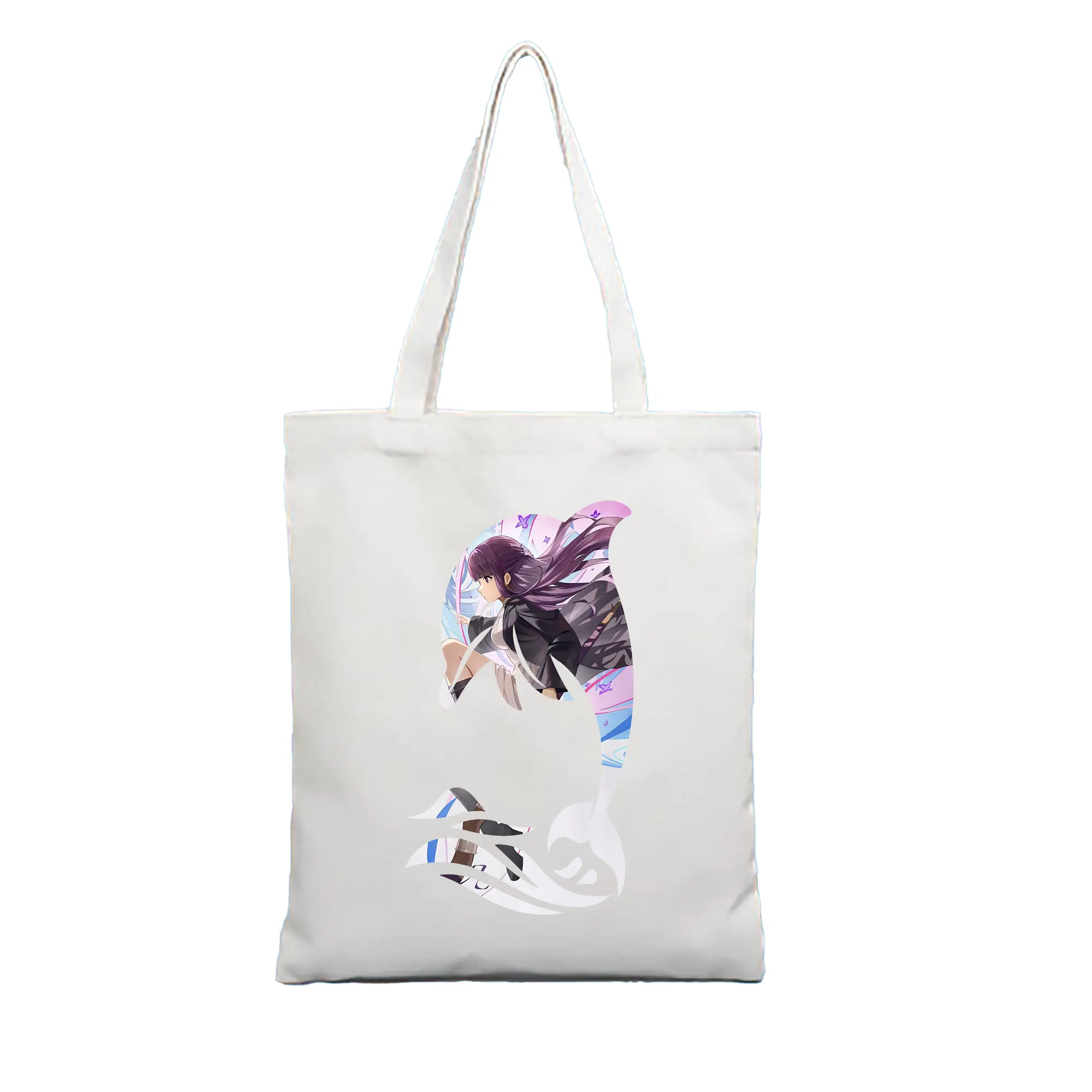 葬送のフリーレン（Frieren） グッズ,フェルン（Fern） - 縦型キャンバス手提げバッグ（トートバッグ） ・ キャンバス素材 ・ ショッピング用 ・ 軽量 丈夫 お手入れ簡単