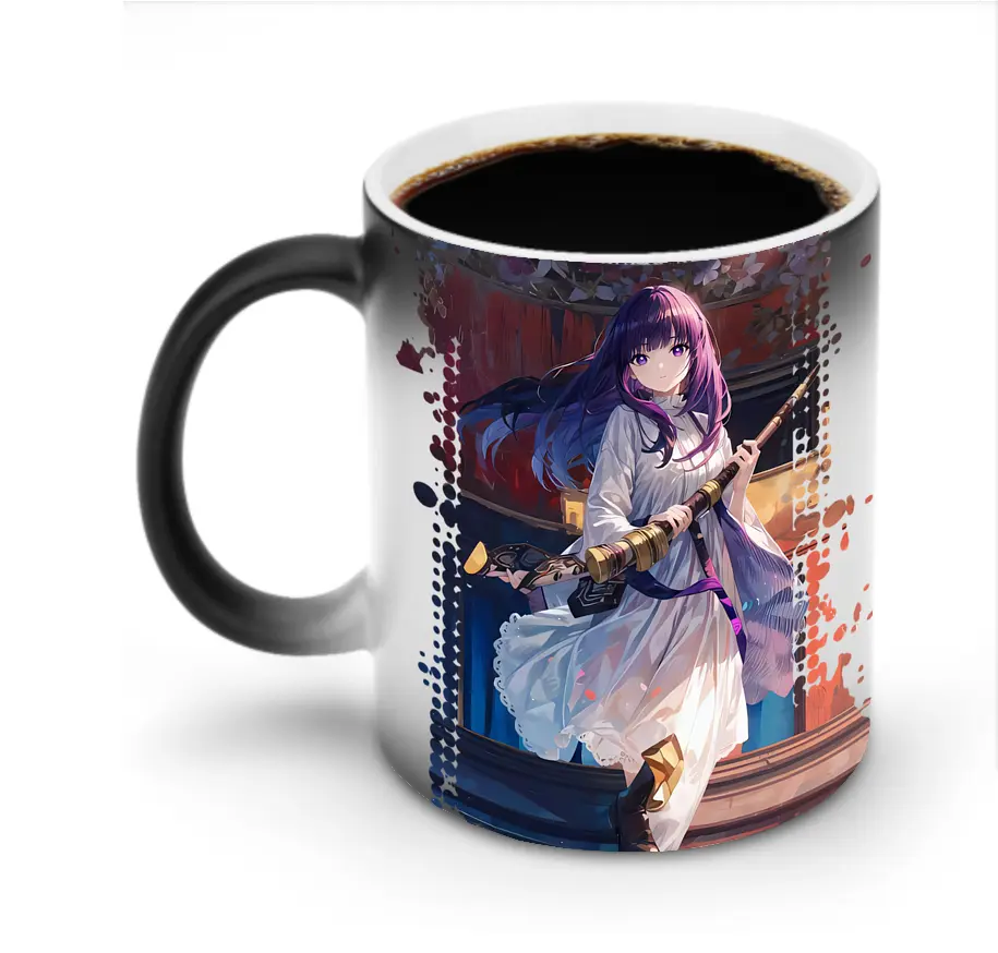 葬送のフリーレン（Frieren） グッズ,フェルン（Fern） - 変色マグカップ ・ セラミック ・ 熱転写プリント ・ 耐久性 高品質 ・ ギフト・自宅用 コーヒー お茶