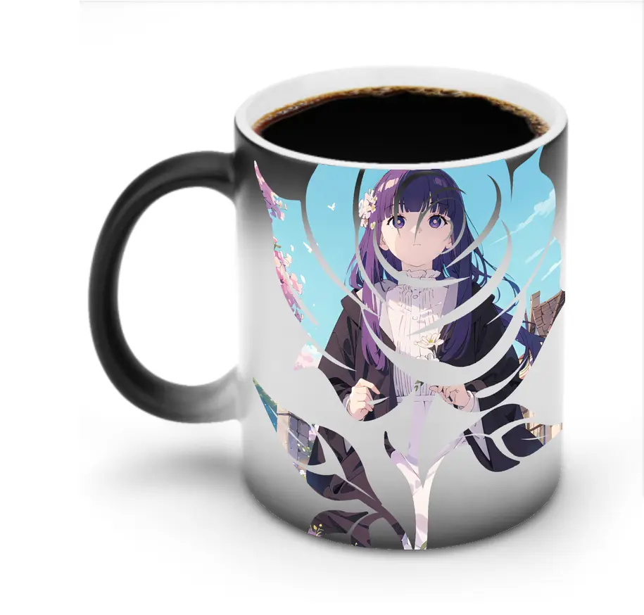 葬送のフリーレン（Frieren） グッズ,フェルン（Fern） - 変色マグカップ ・ セラミック ・ 熱転写プリント ・ 耐久性 高品質 ・ ギフト・自宅用 コーヒー お茶