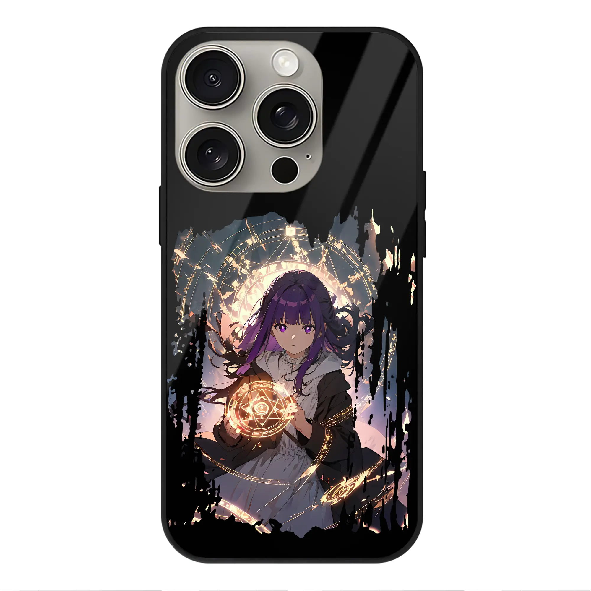 葬送のフリーレン（Frieren） グッズ,フェルン（Fern） - IPhone15Pro対応 ・ スマホケース ・ 背面ガラス ・ TPU+強化ガラス ・ 耐衝撃 ・ 黄変防止 ・ ワイヤレス充電対応 ・ 3D立体ボタン