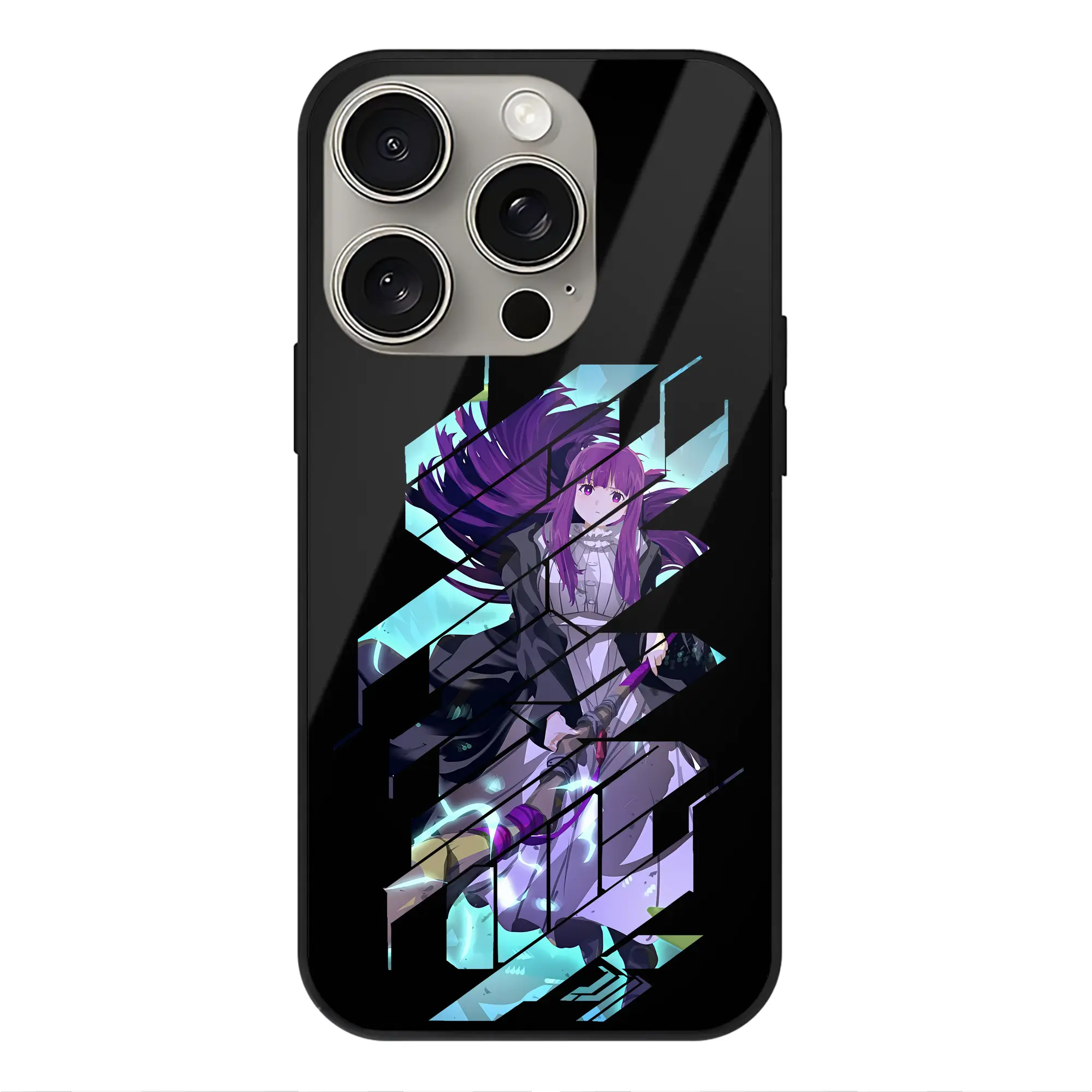 葬送のフリーレン（Frieren） グッズ,フェルン（Fern） - IPhone15Pro対応 ・ スマホケース ・ 背面ガラス ・ TPU+強化ガラス ・ 耐衝撃 ・ 黄変防止 ・ ワイヤレス充電対応 ・ 3D立体ボタン