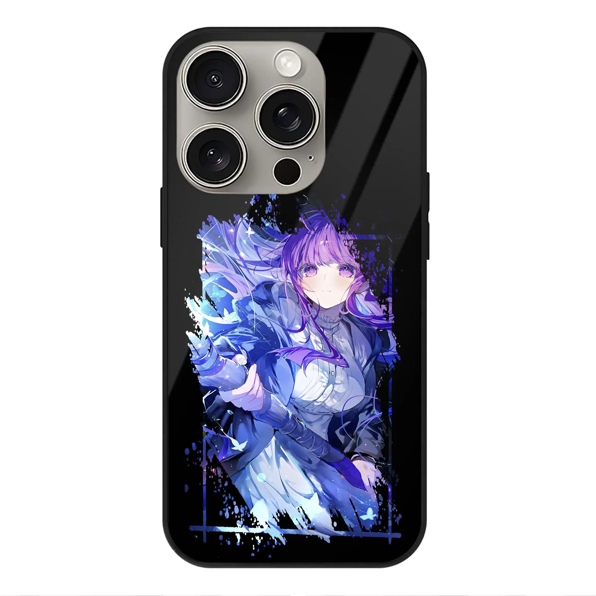 葬送のフリーレン（Frieren） グッズ,フェルン（Fern） - IPhone15Pro対応 ・ スマホケース ・ 背面ガラス ・ TPU+強化ガラス ・ 耐衝撃 ・ 黄変防止 ・ ワイヤレス充電対応 ・ 3D立体ボタン